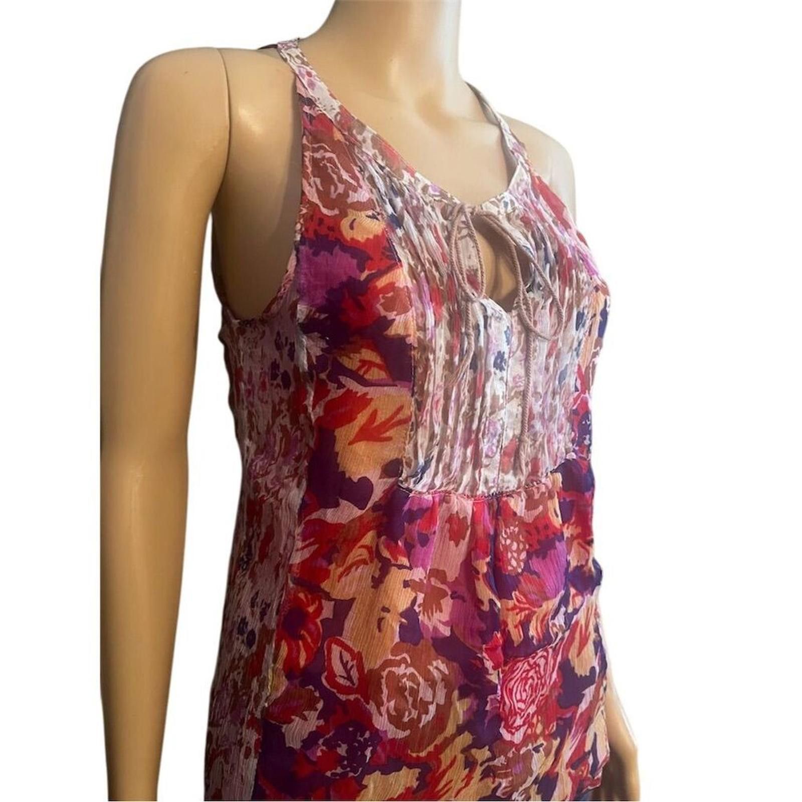 Other Marisa Christina Women's Sleeveless Floral Blouse M boho Size M / US 6-8 / IT 42-44 - 3 Thumbnail