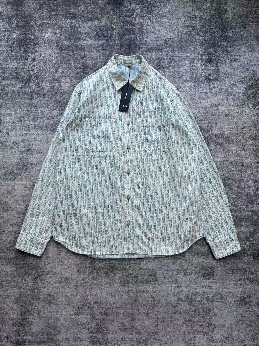 Dior new blue printed denim shirt jacket Size US L / EU 52-54 / 3 - 1 Thumbnail