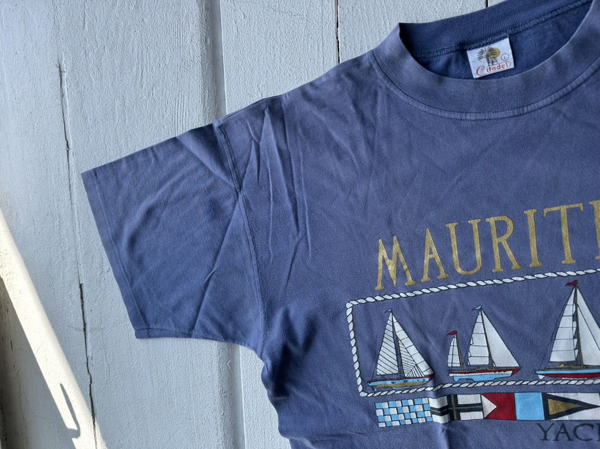 Vintage 🚨MAUTIRIUS YACHT CLUB LIGHT BLUE VNTG MONACO RARE BIG LOGO Size US L / EU 52-54 / 3 - 4 Thumbnail