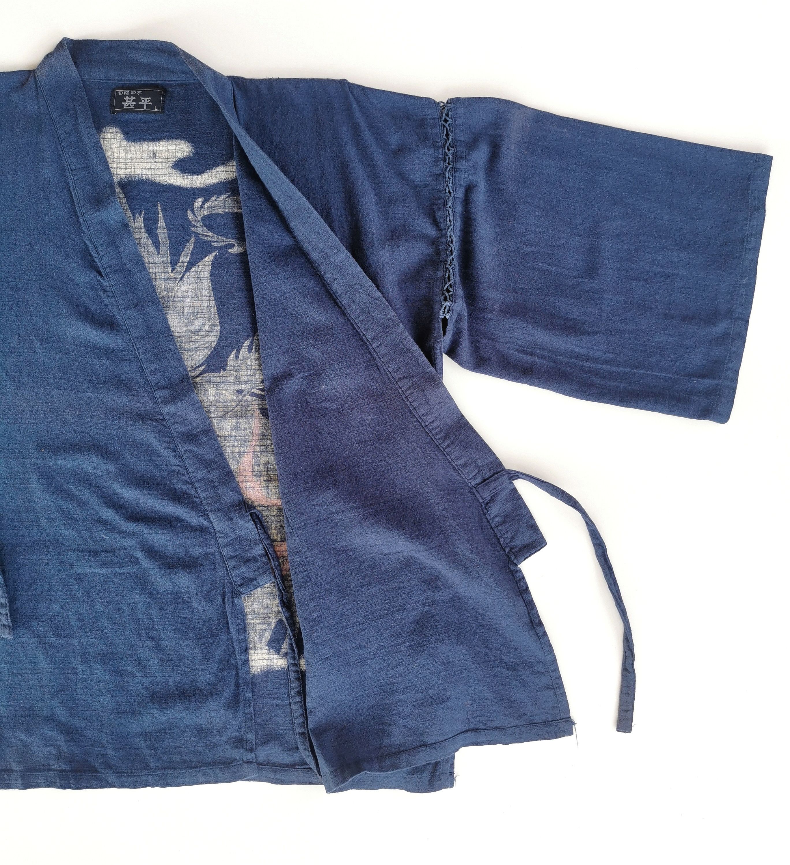 Japanese Brand Dragon Art Indigo Japan Kimono Yakuza Harajuku Style Size US L / EU 52-54 / 3 - 5 Thumbnail