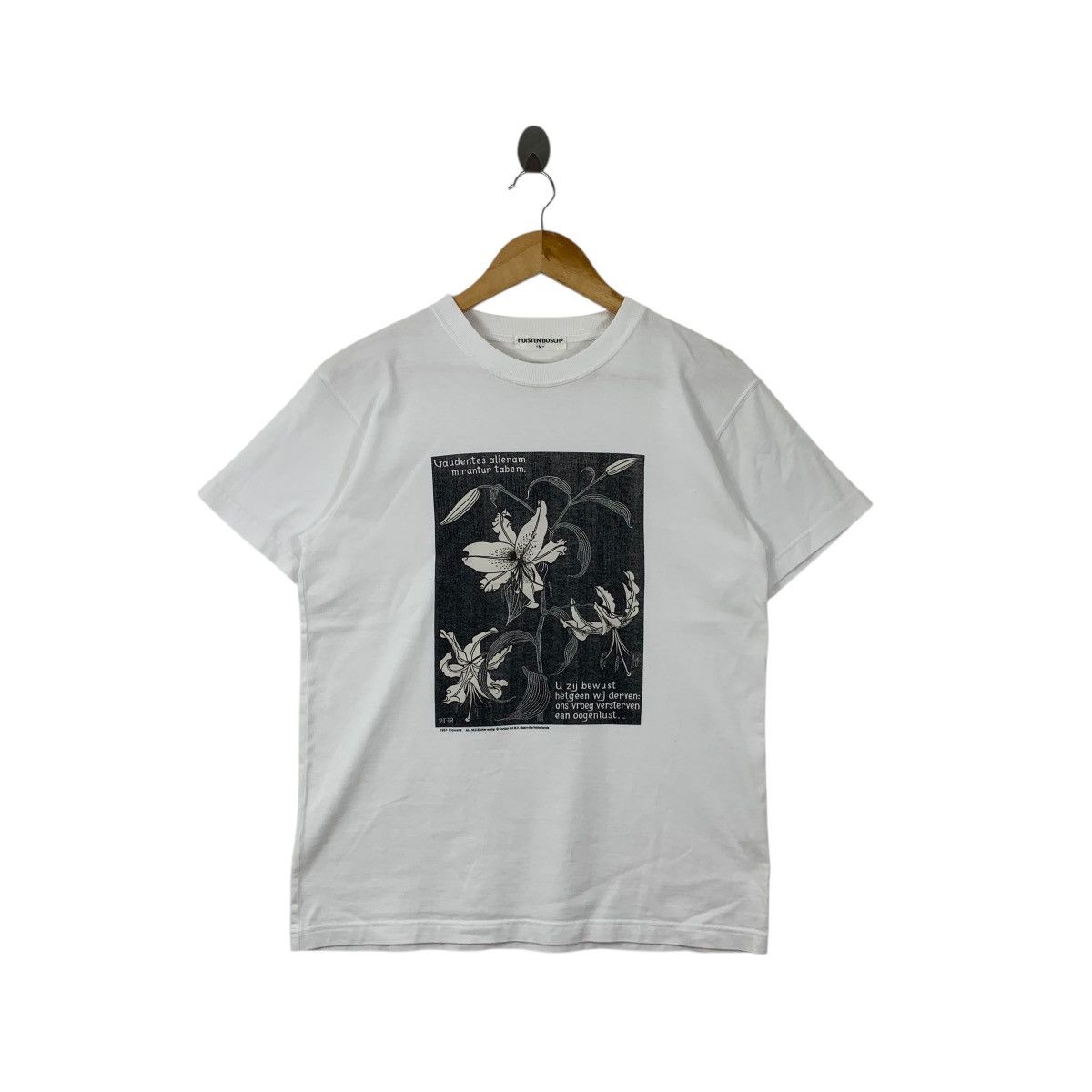 Vintage Vintage 90’ M.C. ESCHER FLOWER Gaudentes Painting Tee Shir Size US M / EU 48-50 / 2 - 1 Thumbnail