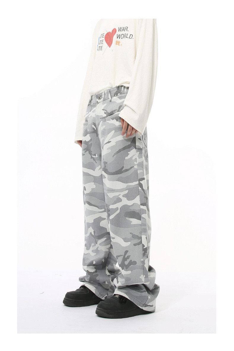 Japanese Brand × Jean High street washed camouflage straight cargo jeans y2k Size US 32 / EU 48 - 5 Thumbnail