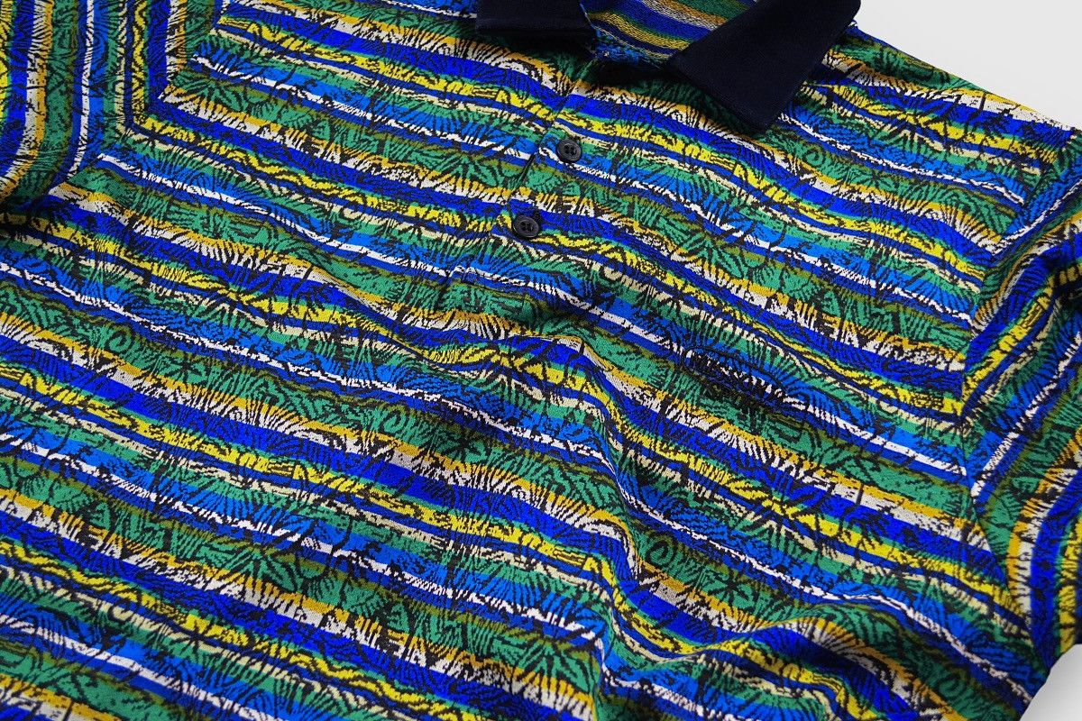 Missoni 90s Missoni Sport Knit Floral Striped Polo Shirt Size US L / EU 52-54 / 3 - 8 Thumbnail