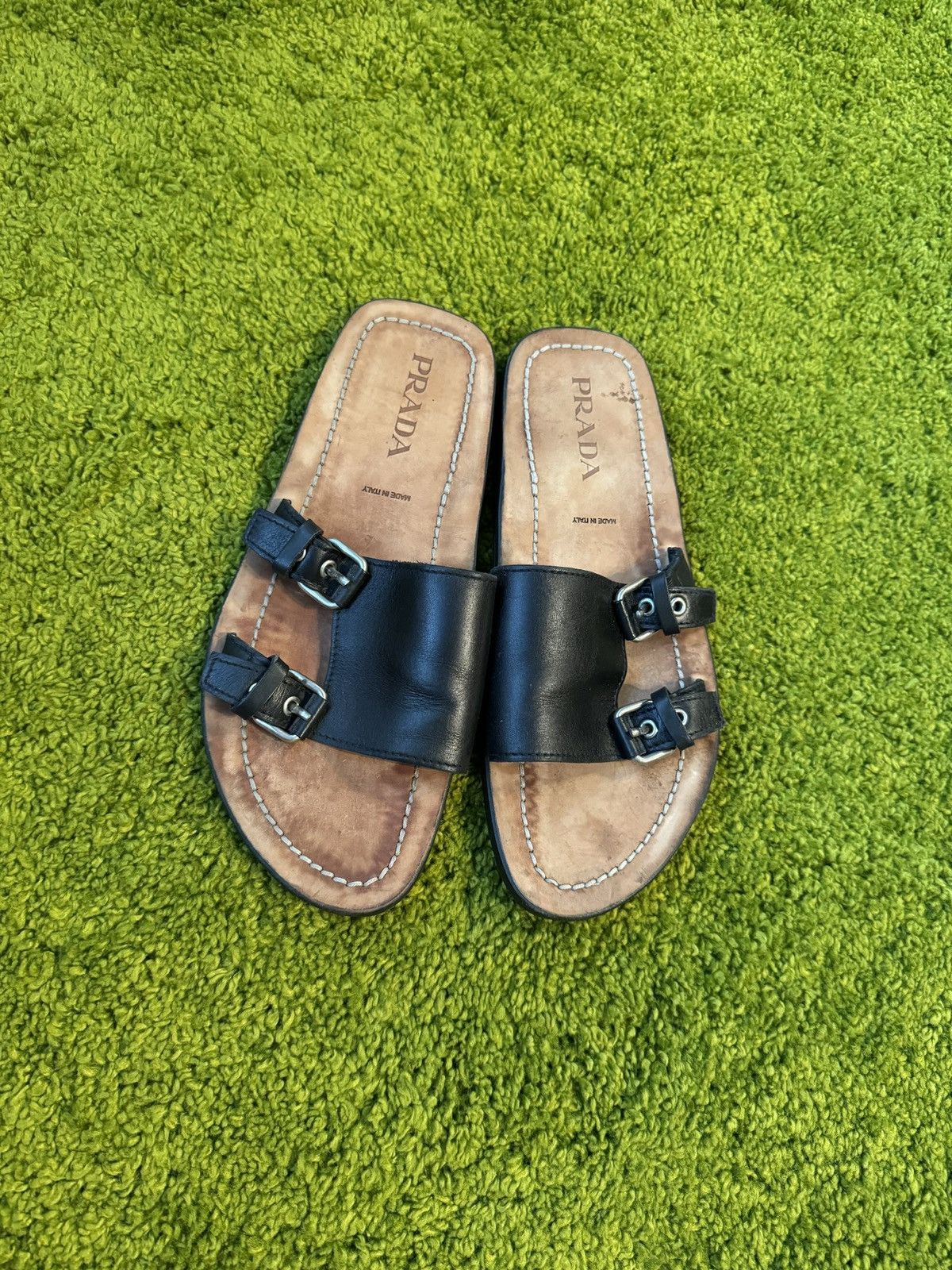 Prada Prada avant garde leather sandals flip flops Size US 9.5 / EU 42-43 - 2 Thumbnail