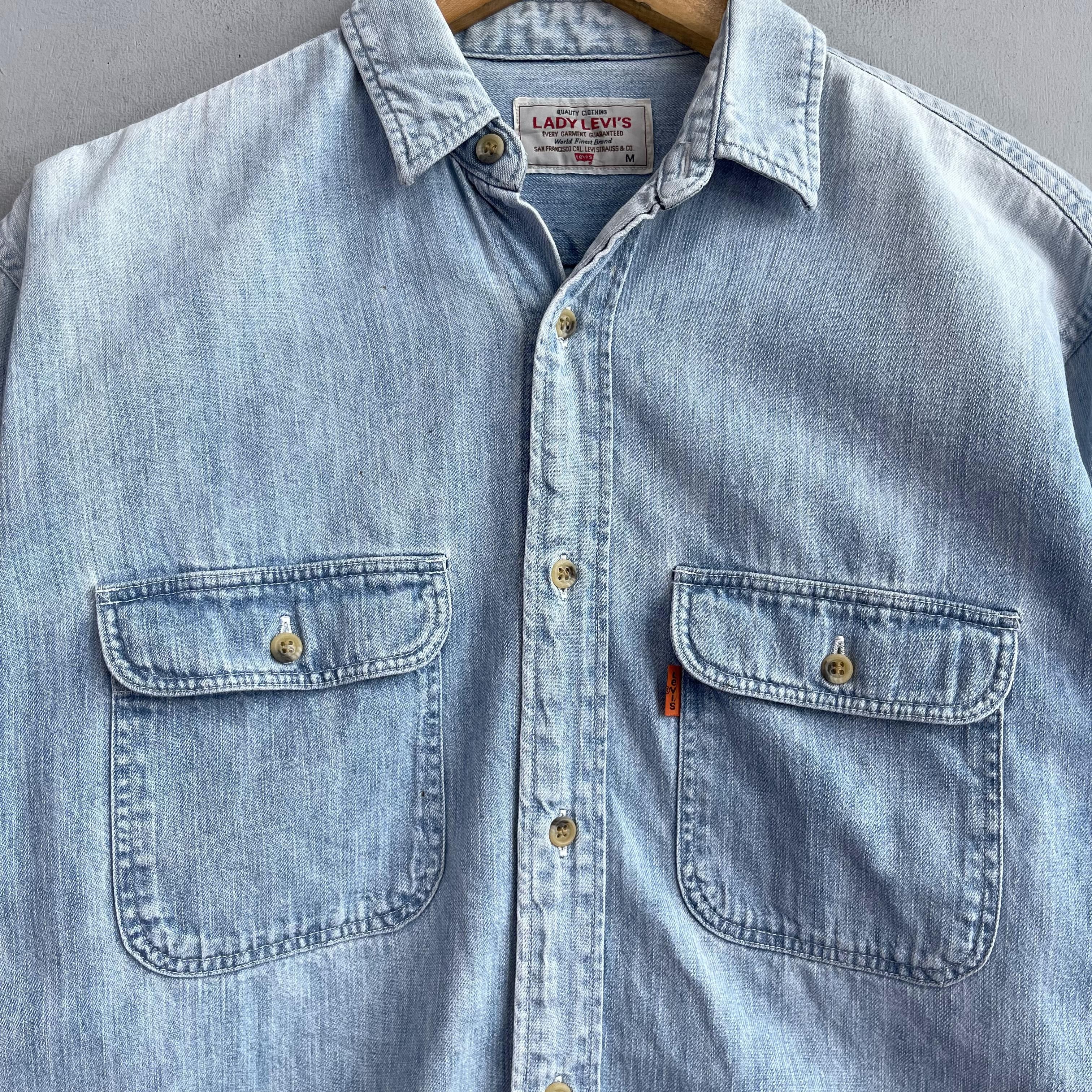 Levi's × Vintage Vintage LEVIS Orange Tab Denim Workers Button Up Shirt Size US M / EU 48-50 / 2 - 2 Thumbnail