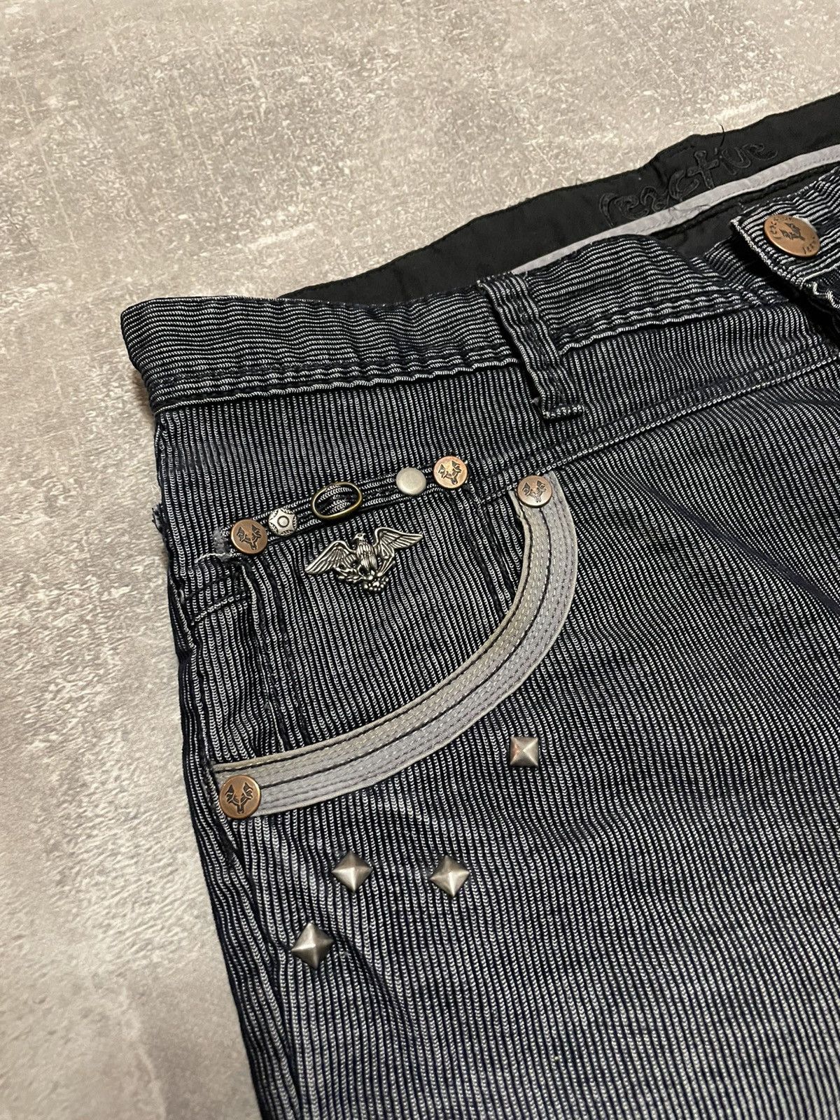 Affliction Vintage Reactive Avant Garde Studded Buggy Pants Y2K Size US 34 / EU 50 - 17 Thumbnail