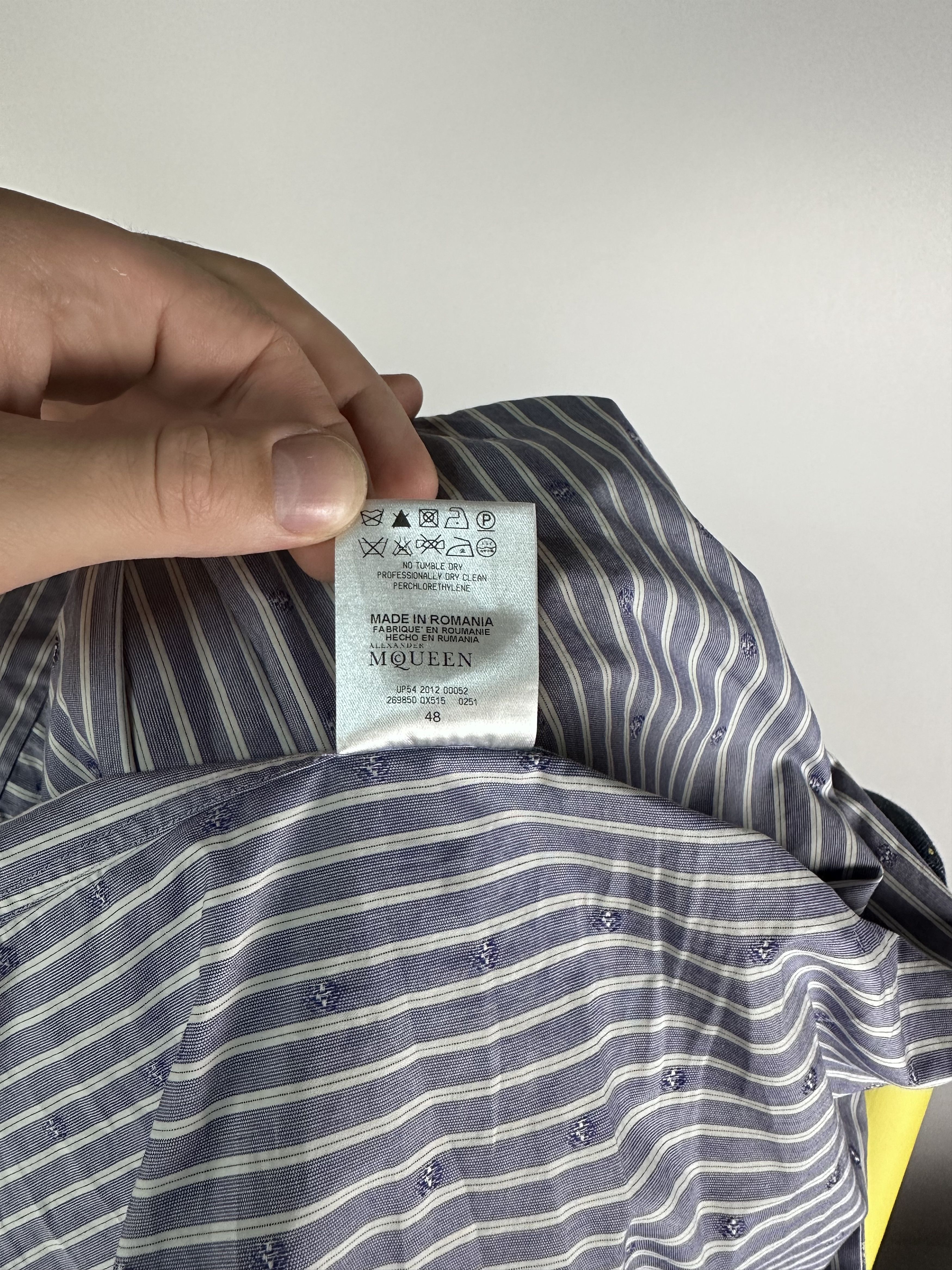 Alexander McQueen Alexander McQueen Skull Dress Shirt Long Sleeve Striped Size 48R - 10 Thumbnail