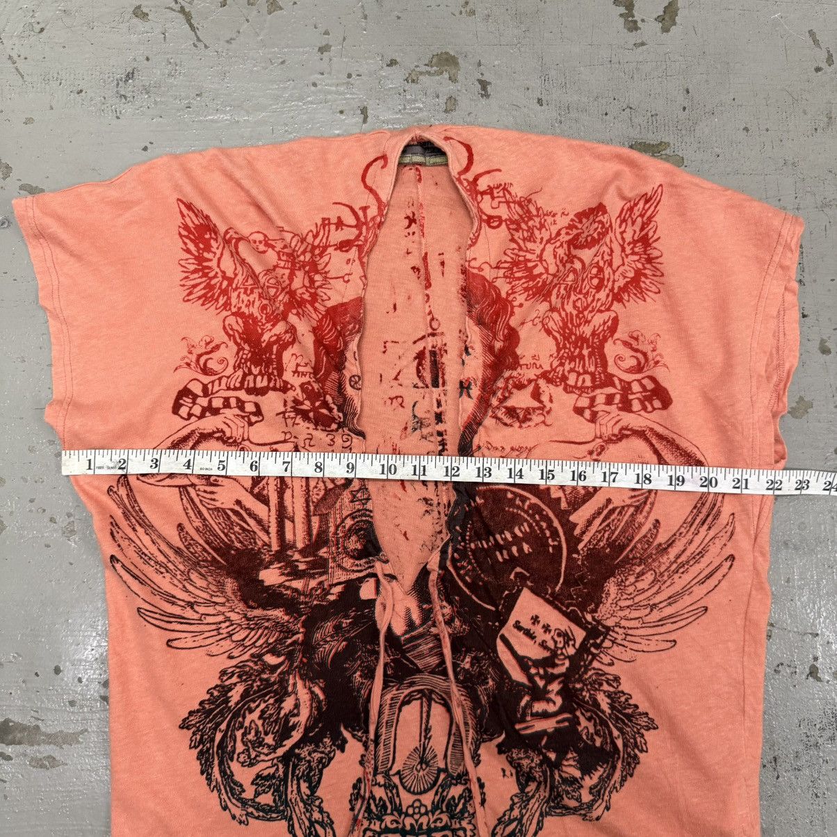 GOA Tough Jeansmith Lace Front Cinched Goth Punk Riot Tee LGB Size M / US 6-8 / IT 42-44 - 6 Thumbnail