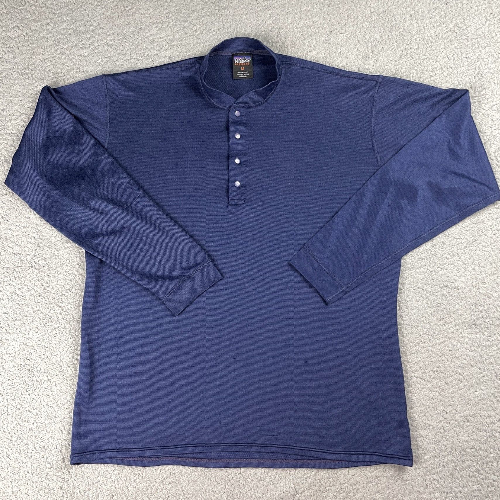 Patagonia Patagonia Capilene TShirt Mens Adult Medium Blue Long Sleeve Shirt Pullover Crew Neck Breathable Quick Dry 100% Polyester Capilene Base Layer Size US M / EU 48-50 / 2 - 2 Thumbnail