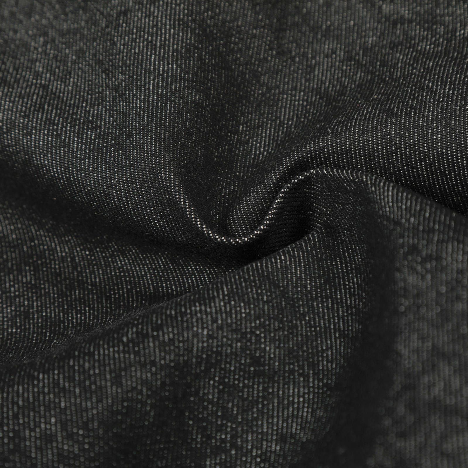 Black Sherpa-Lined Fireman Clasp Denim Jacket