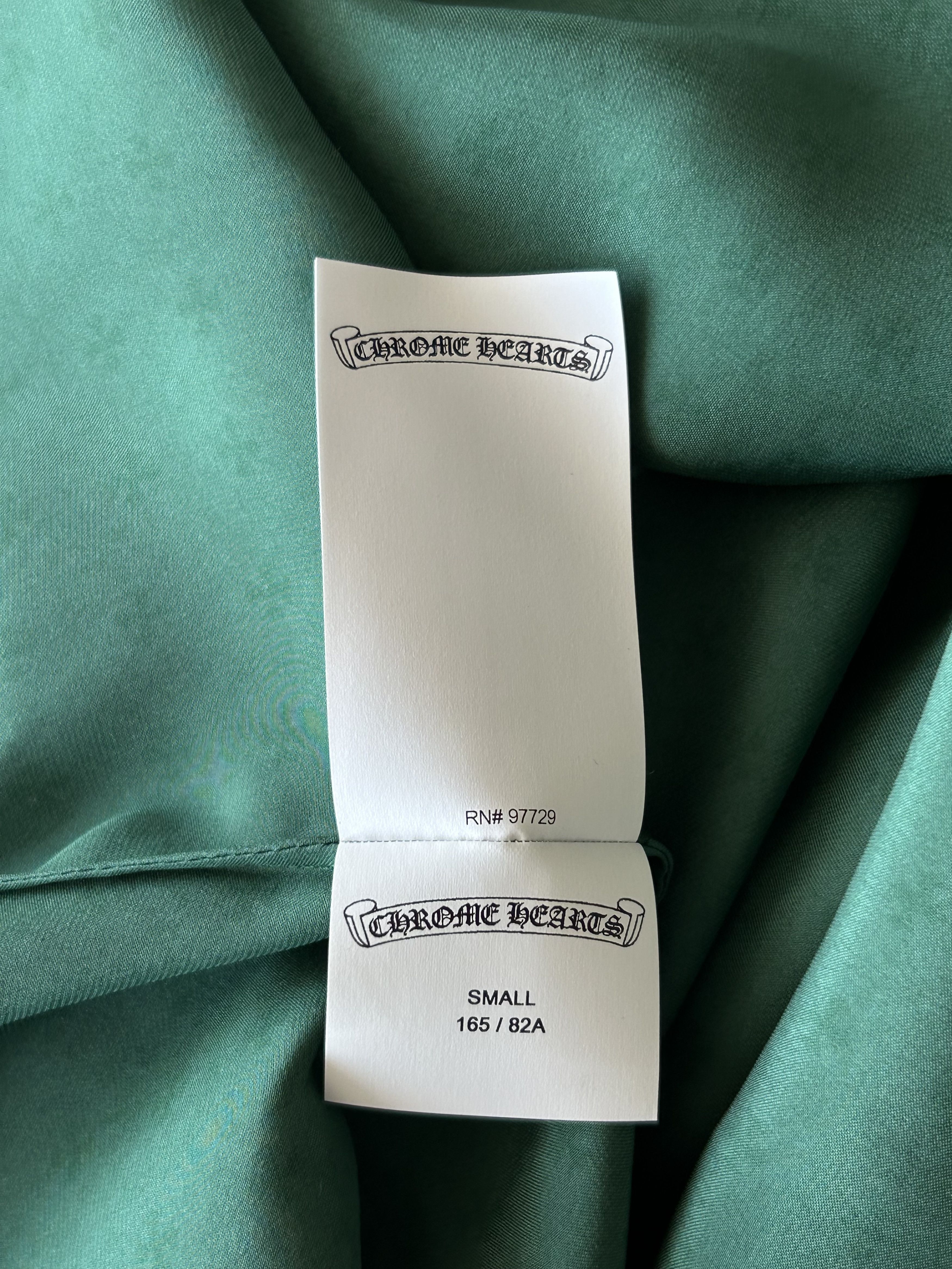 Chrome Hearts Chrome Hearts Green Cross Jacquard Silk Button Up Shirt Size US S / EU 44-46 / 1 - 6 Thumbnail