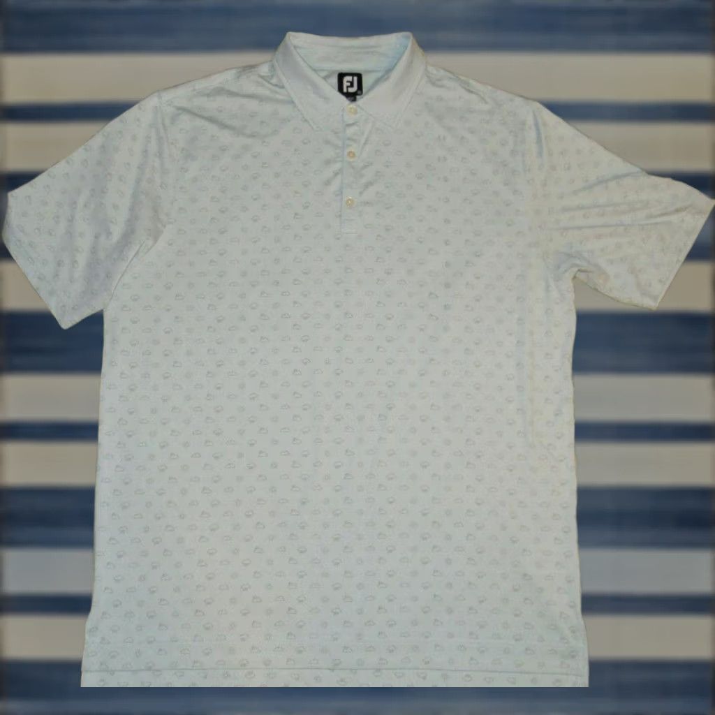 Footjoy FOOTJOY Polo Golf Shirt XL Bluegrass Yacht & Country Club Printed Sun Cloud Mens Polo XL Blue Footjoy Size US XL / EU 56 / 4 - 1 Thumbnail