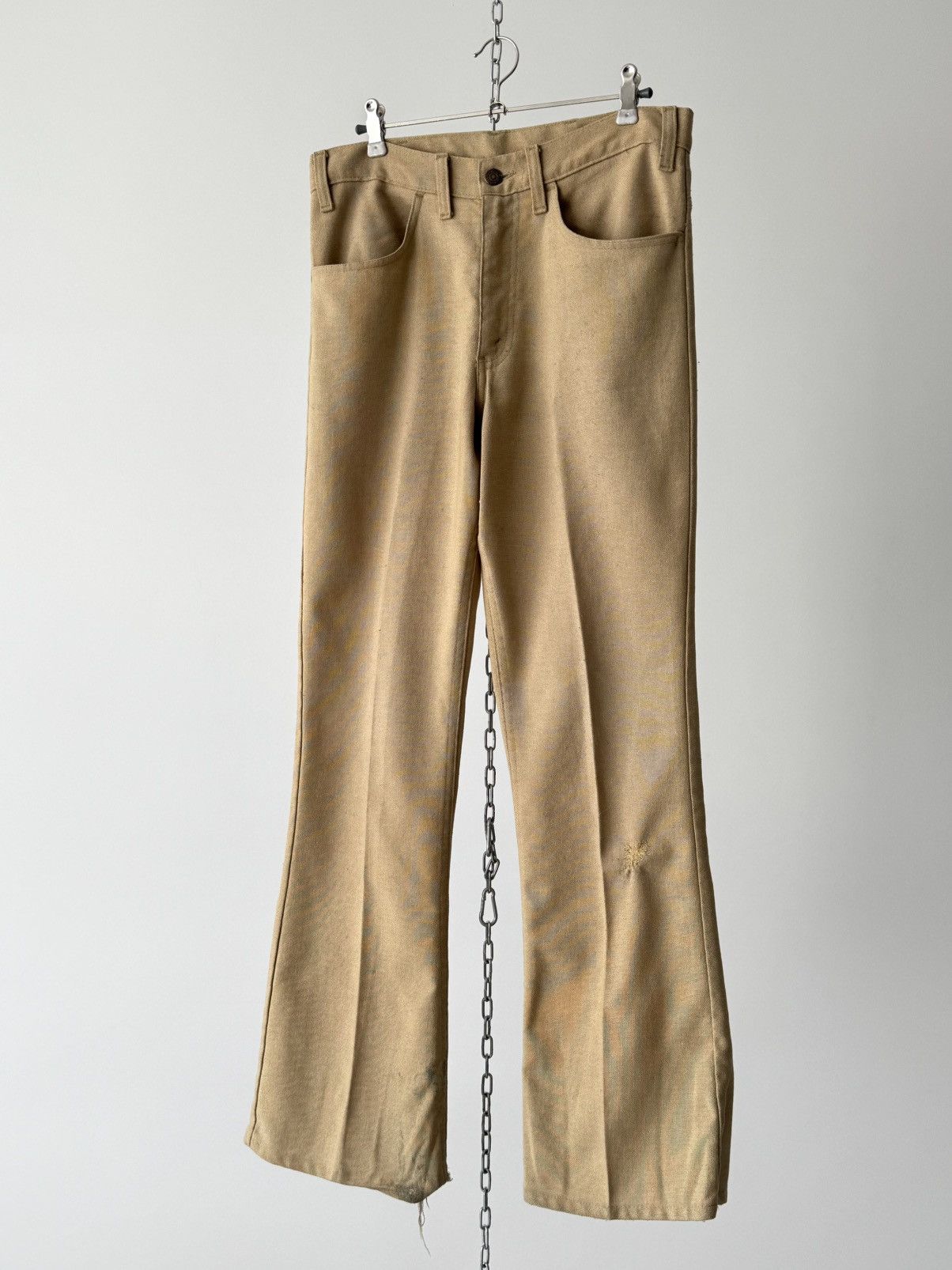 Levi's 1970s Vintage Levi’s Sta-Prest ‘BIG E’ Talon Hippie Pants Size US 30 / EU 46 - 4 Thumbnail