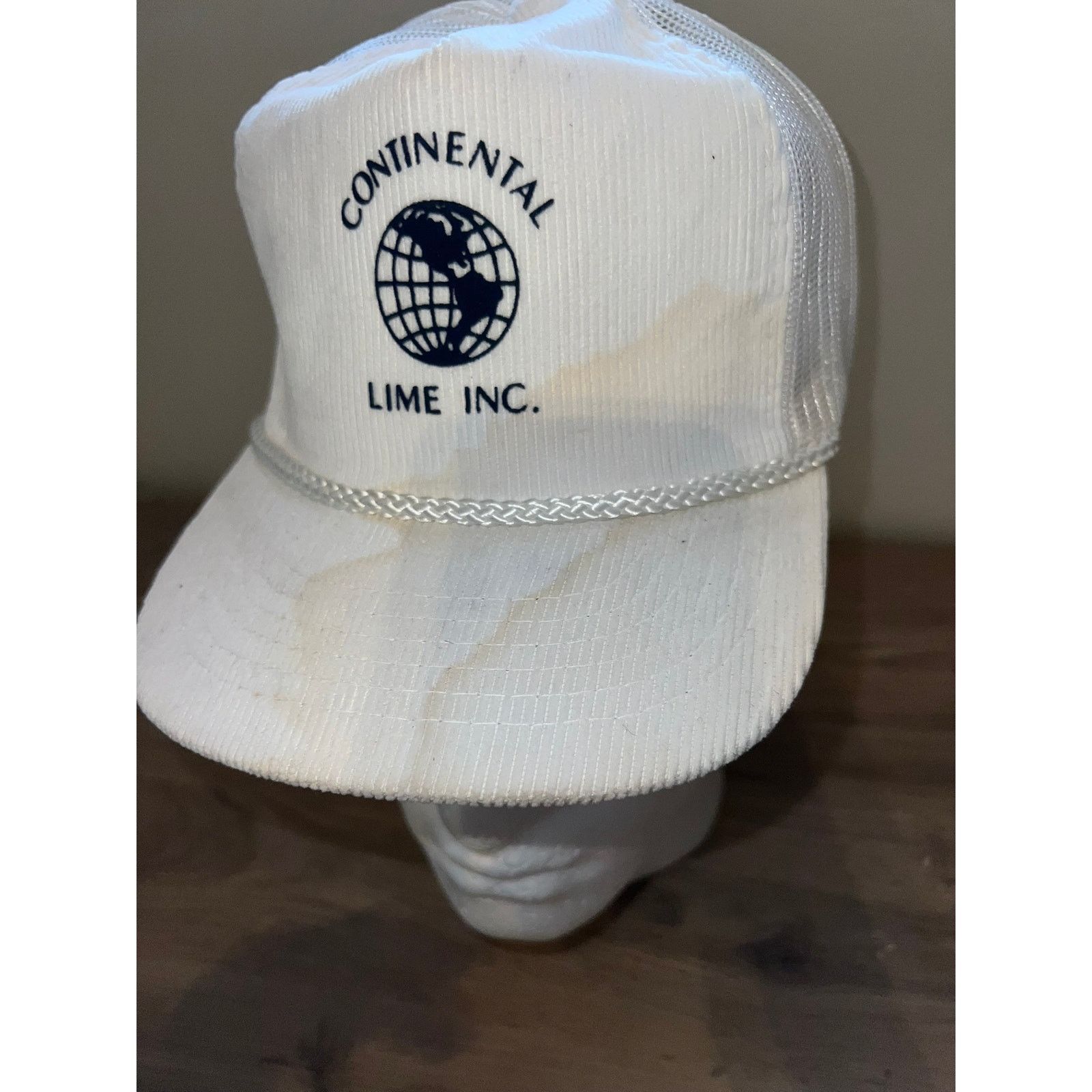 Vintage Vintage Continental Lime Inc. White Hat Headwear Corduroy Size ONE SIZE - 3 Thumbnail
