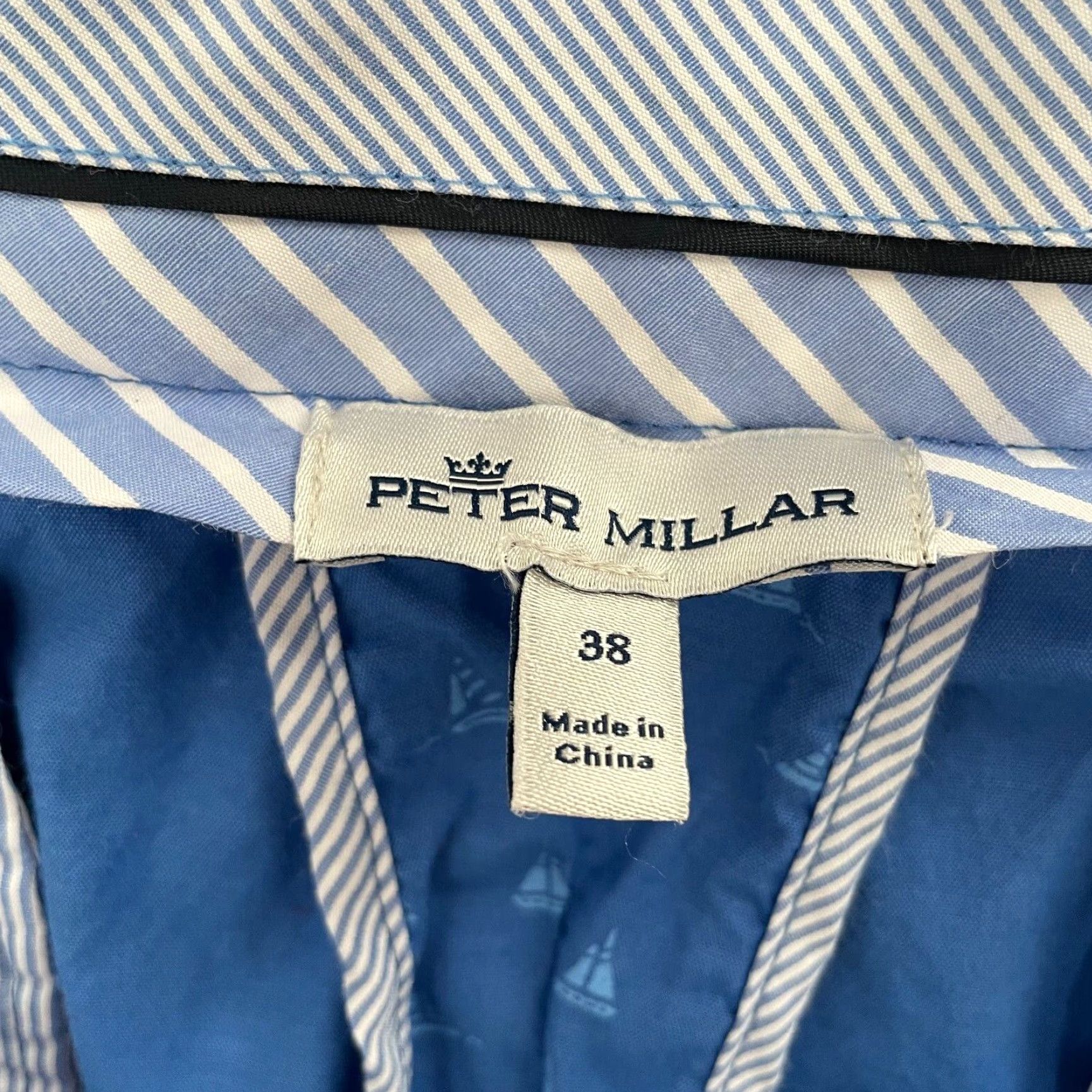 Peter Millar VINTAGE Peter Millar Shorts Men 38 Chino All Over Print Sailboat Logo Golf Casual Blue Size 38 Size US 38 / EU 54 - 3 Thumbnail