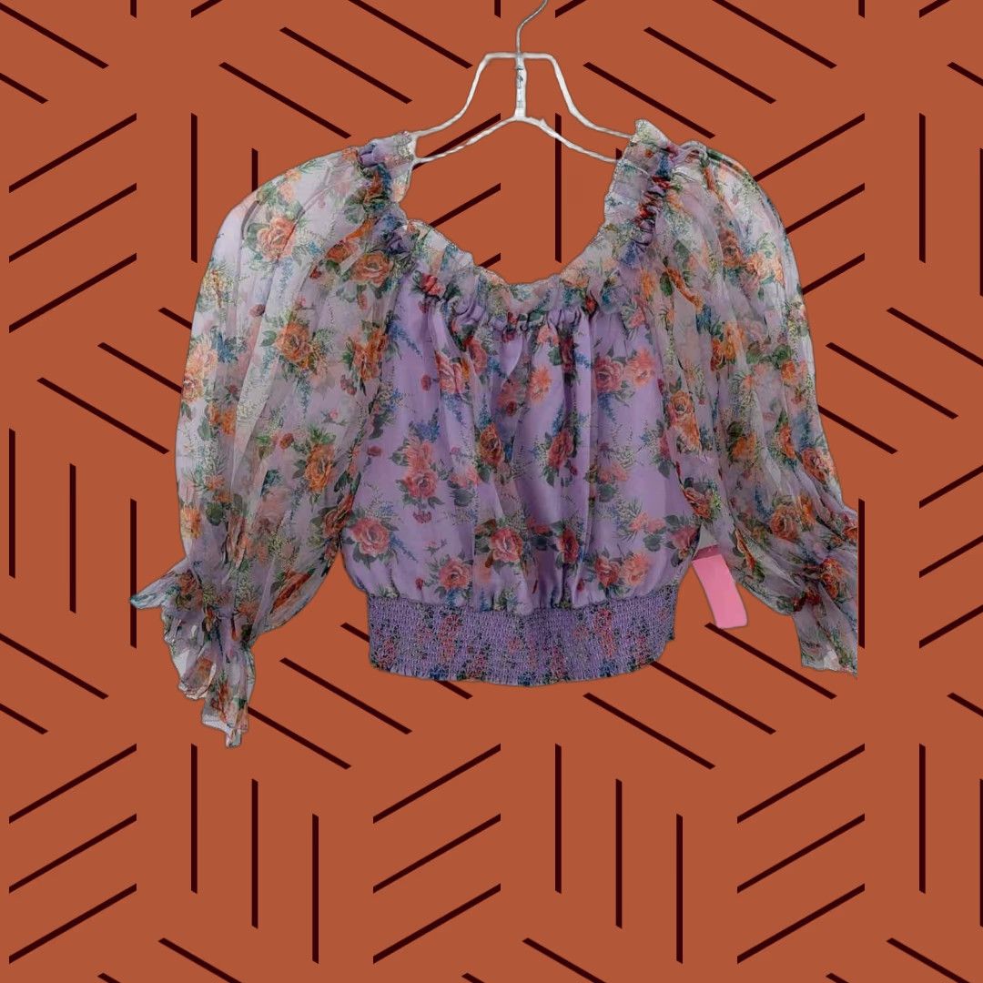 Alice + Olivia Blouse Size Small Purple Pre-Owned
