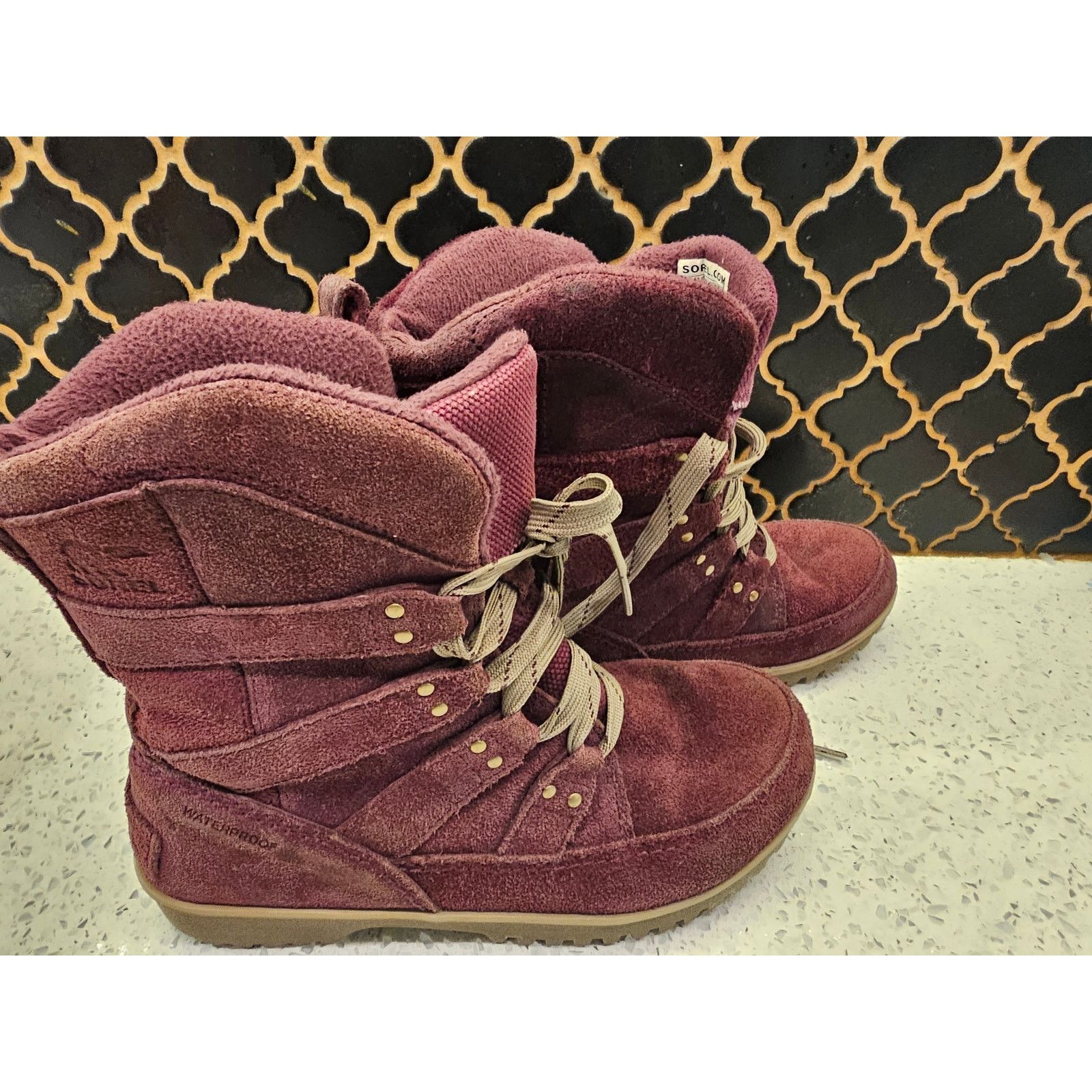 SOREL Sorel Meadow Suede Waterproof Winter Boots – Purple Dahlia Size US 6.5 / IT 36.5 - 3 Thumbnail