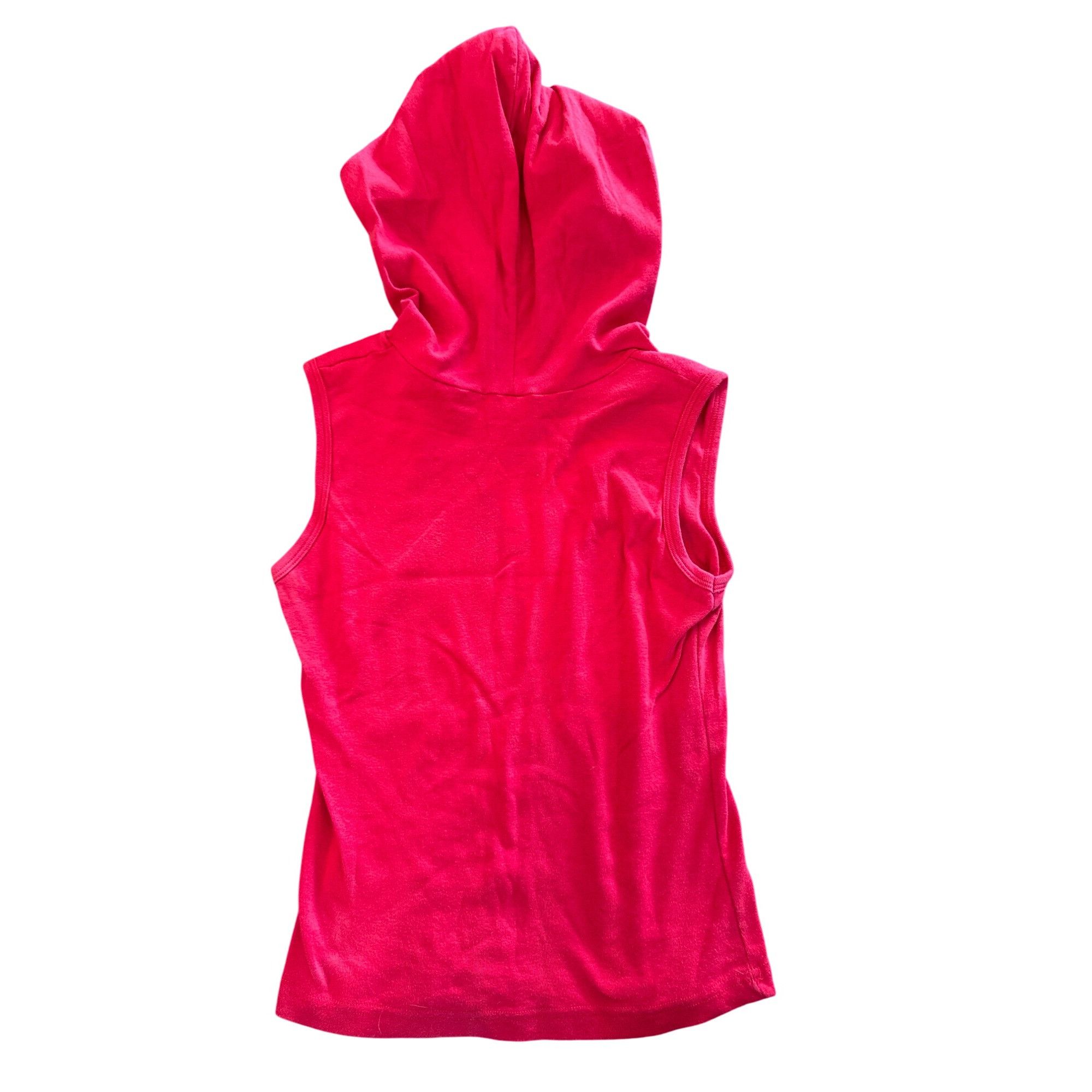 Vintage Vintage Crime Inc Red Sleeveless Hoodie Top M/OS Classic Gir Size M / US 6-8 / IT 42-44 - 4 Thumbnail