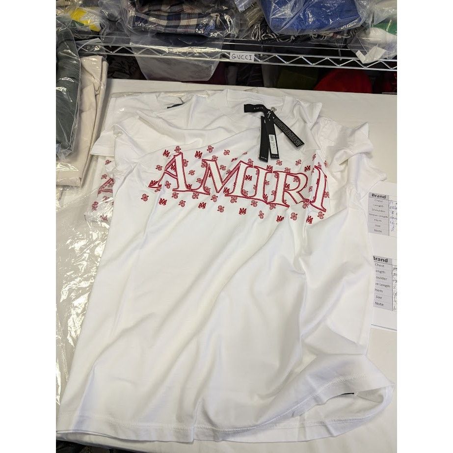 Amiri o1rshd1 Q:2 / Ma Paisley Short Sleeve T-Shirt in White Size US L / EU 52-54 / 3 - 21 Thumbnail