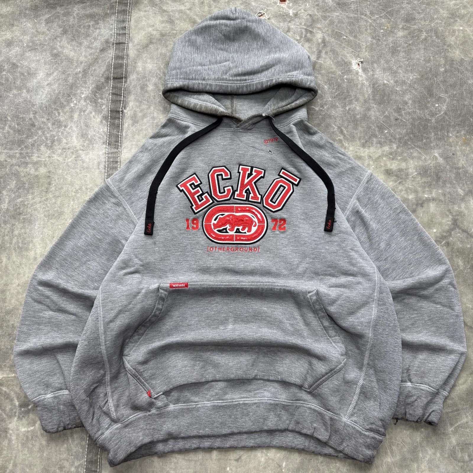 Ecko Unltd. Vintage Y2K Distressed Ecko Unltd. Grunge Heavyweight Hoodie Size US XL / EU 56 / 4 - 1 Thumbnail