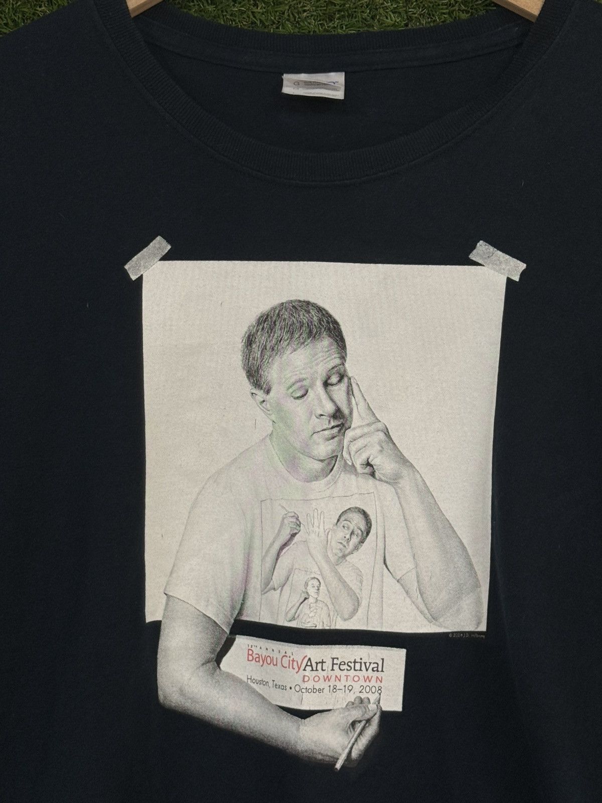 Gildan Vintage Art Festival Bayou City Houston Texas Tee Large Navy Size US L / EU 52-54 / 3 - 2 Thumbnail