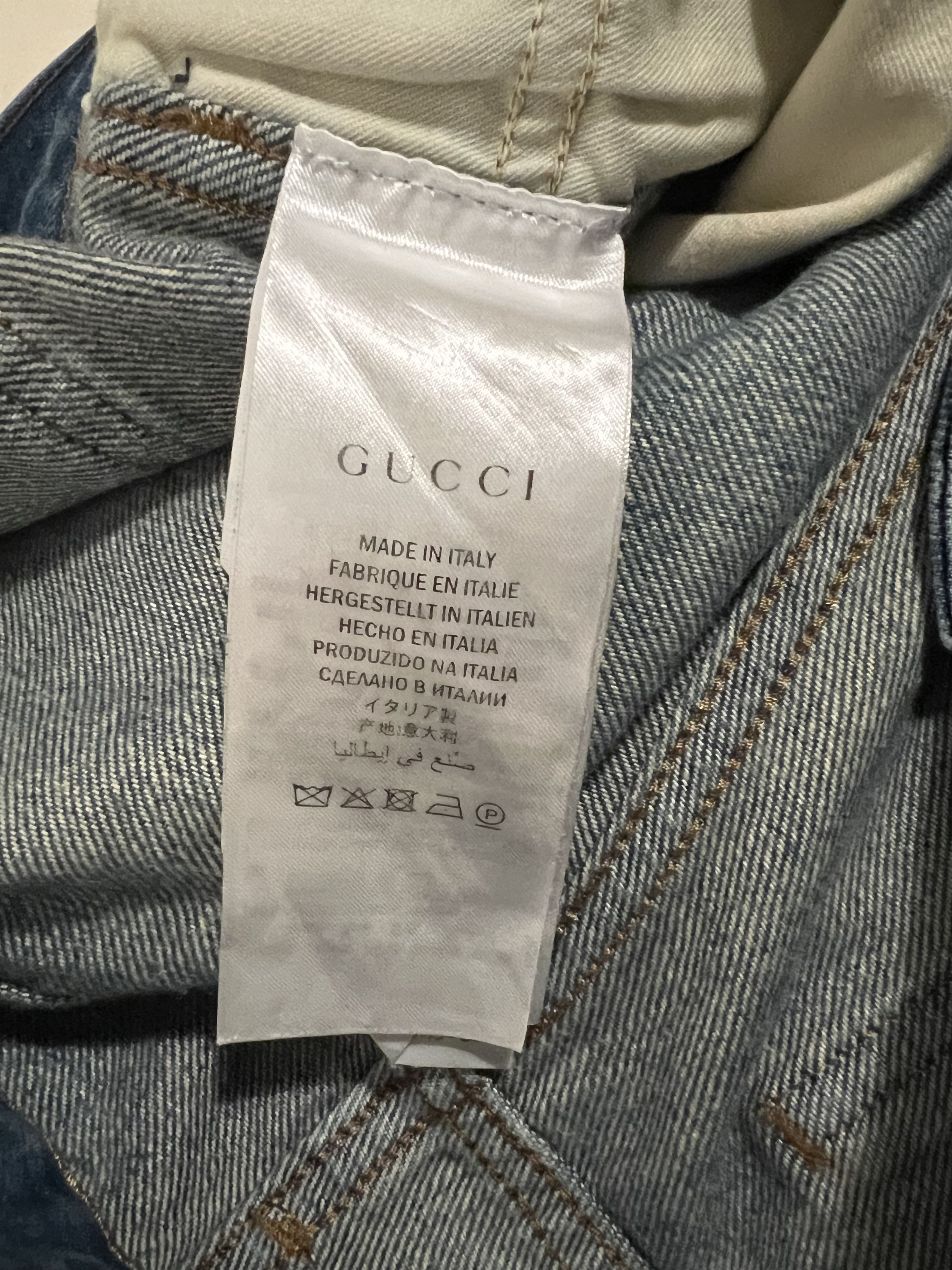 Gucci Gucci Slim Straight Denim Jeans Web Stripe Leather Size US 28 / EU 44 - 10 Thumbnail