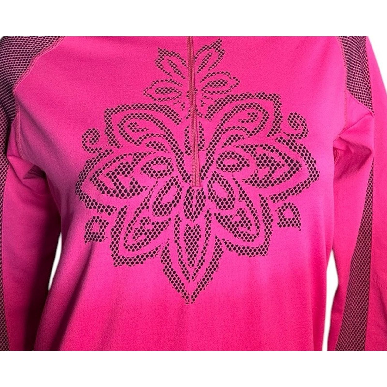 Athleta Athleta Pink Ombre Twist 1/4 Zip Thumbhole Activewear Top XL Size XL / US 12-14 / IT 48-50 - 2 Thumbnail