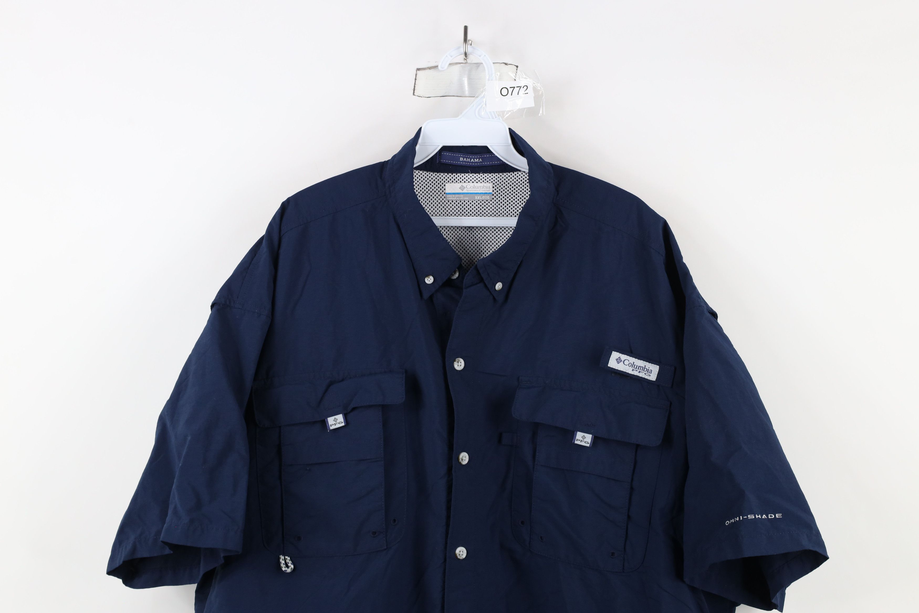 Columbia × Vintage Columbia PFG Performance Fishing Gear Button Shirt Navy Blue Size US XXL / EU 58 / 5 - 2 Thumbnail