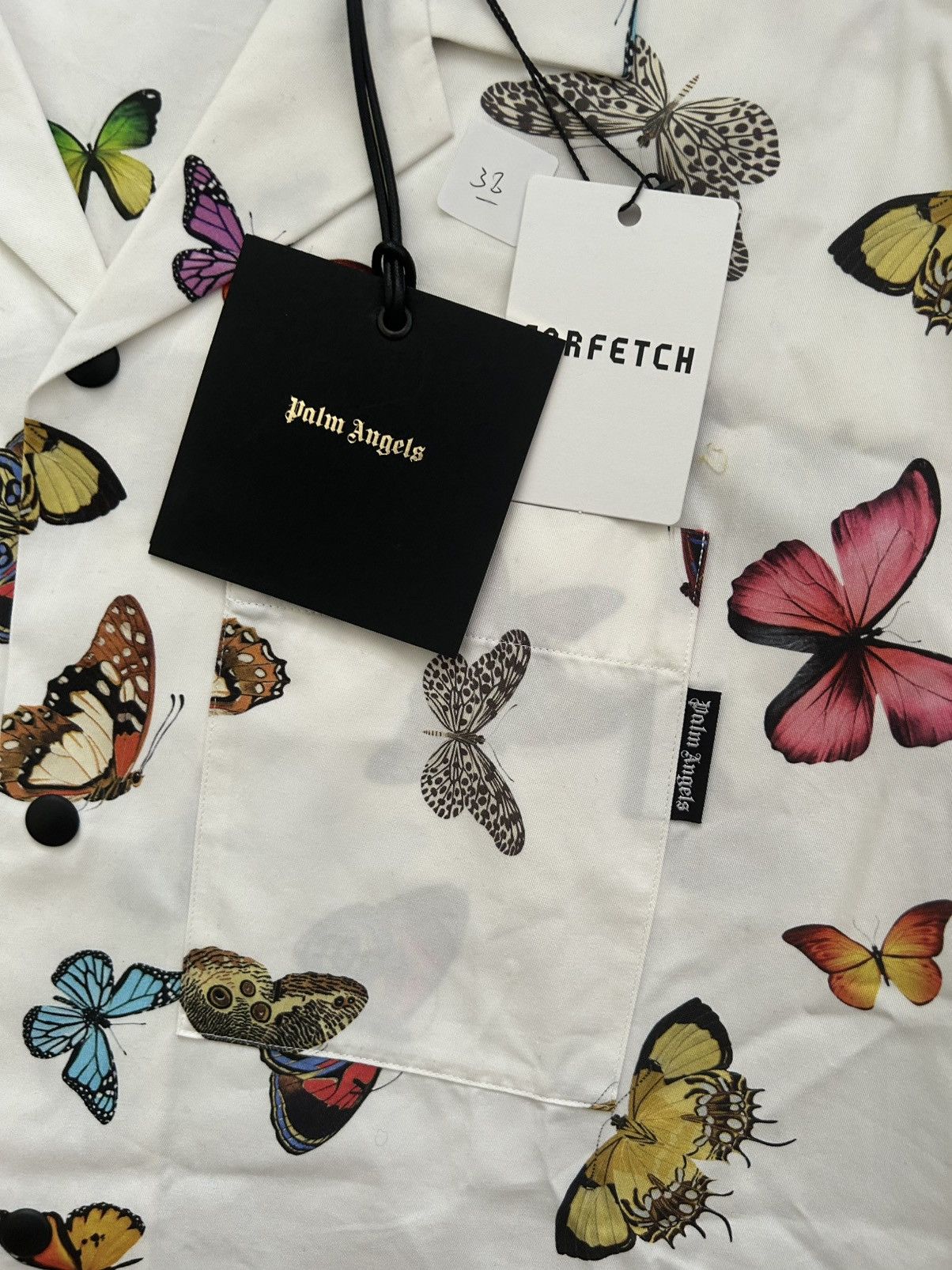 Palm Angels Palm Angels Butterfly Print Short Sleeve Bowling Shirt Size US L / EU 52-54 / 3 - 2 Thumbnail
