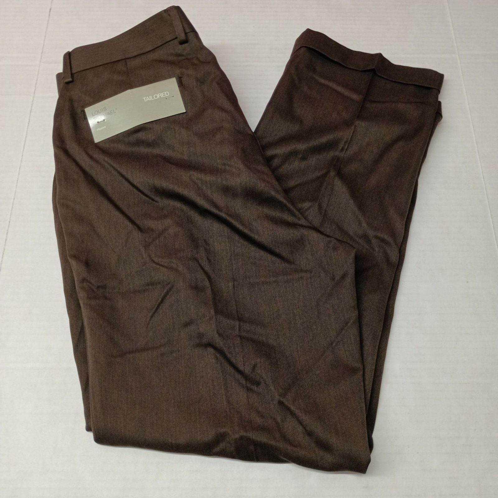 Other Louis Raphael Tailored Men's Dress Pants 36x32 Brown Pleated Size US 36 / EU 52 - 1 Thumbnail