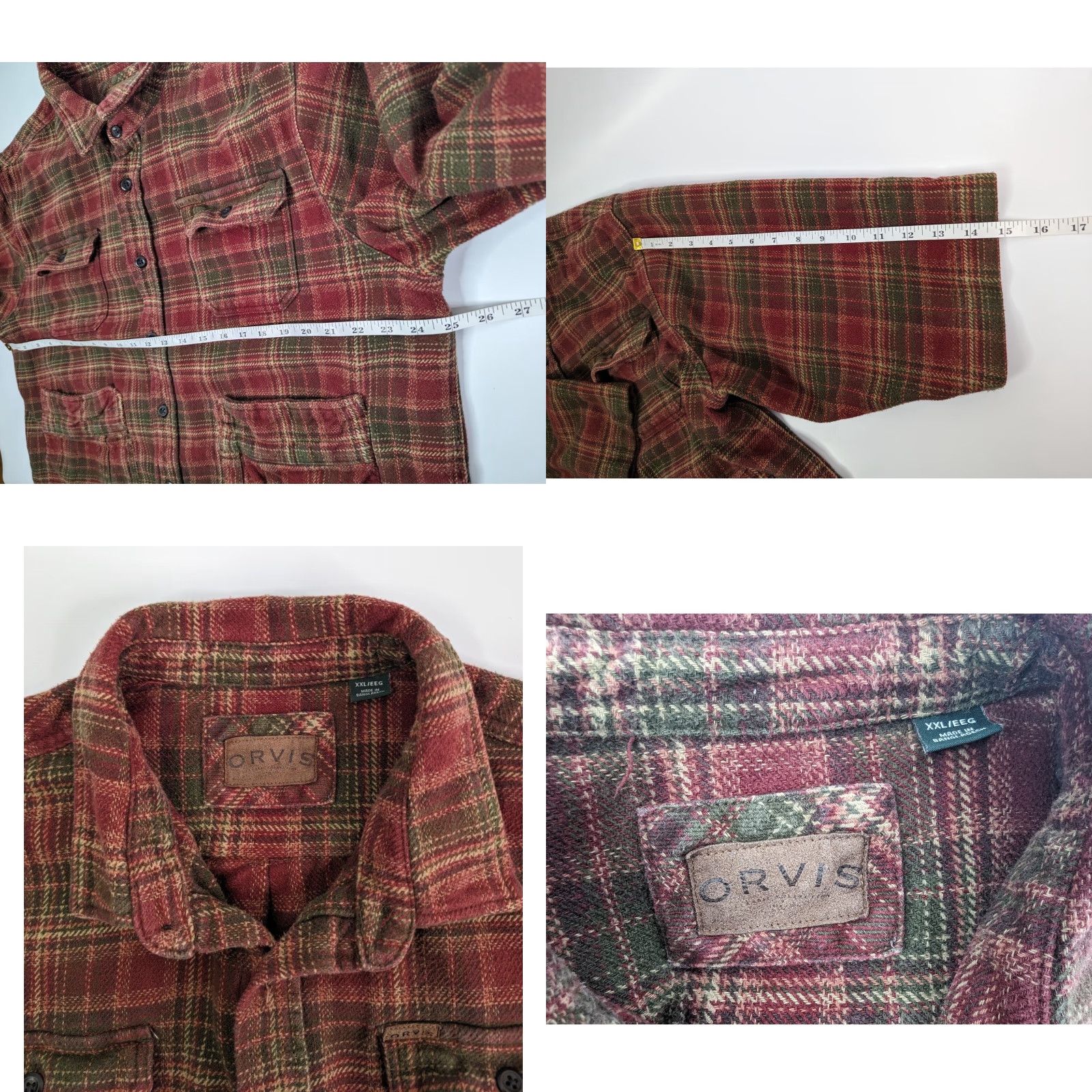 Orvis Orvis Big Bear Flannel Shirt Jacket Heavyweight Cotton Plaid 2XL Red Mens 1312517 Size US XXL / EU 58 / 5 - 8 Thumbnail