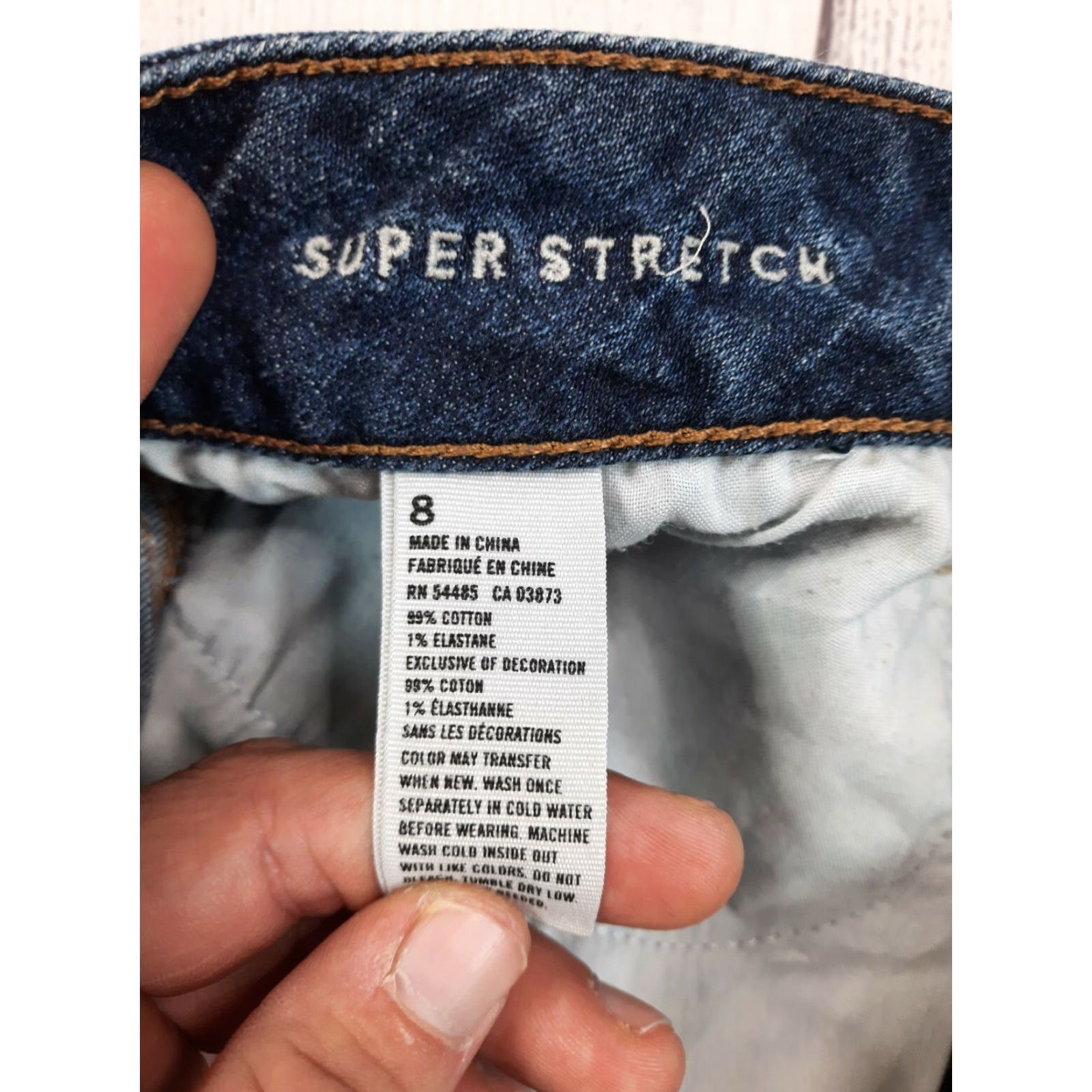 American Eagle Outfitters VINTAGE American Eagle Super Stretch Cuffed Jean Denim Shorts Dark Wash Size 8 Women Low Rise 7.5 Inseam 3 cuffed Women Size 30" / US 8 / IT 44 - 4 Thumbnail