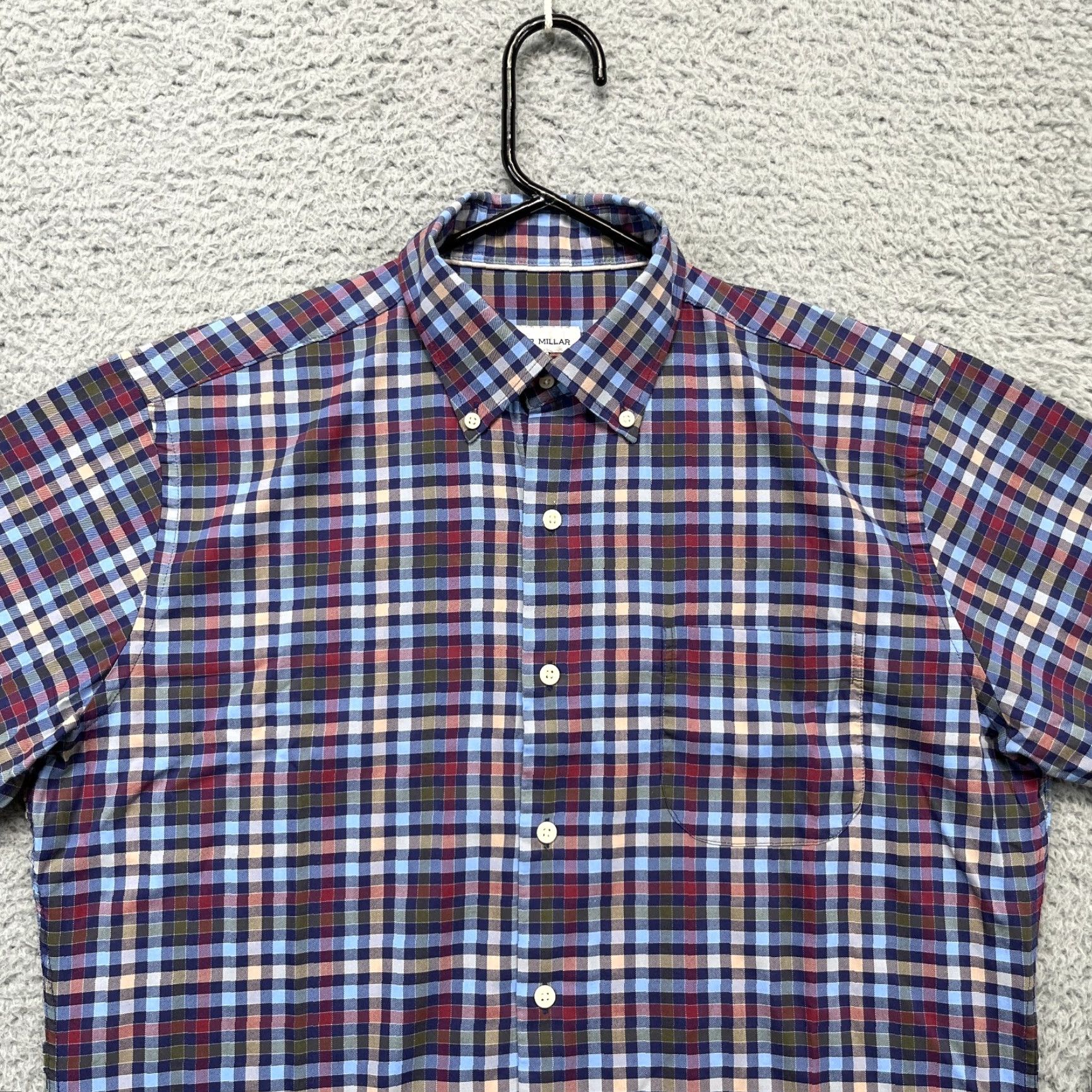 Peter Millar VINTAGE Peter Millar Shirt Mens Medium Blue Pastel Grid Check Carlow Crown Lite Sport Size US M / EU 48-50 / 2 - 4 Thumbnail
