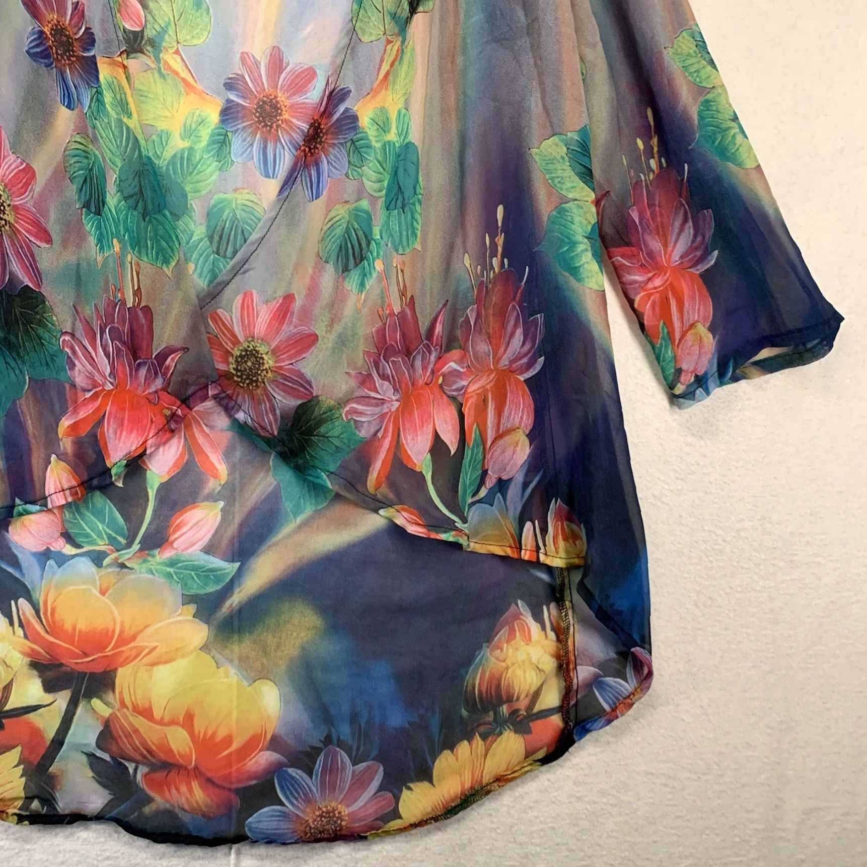 Vintage Vintage All Hours Gown Nightgown Lingerie Sheer Floral Made In USA Size S / US 4 / IT 40 - 3 Thumbnail