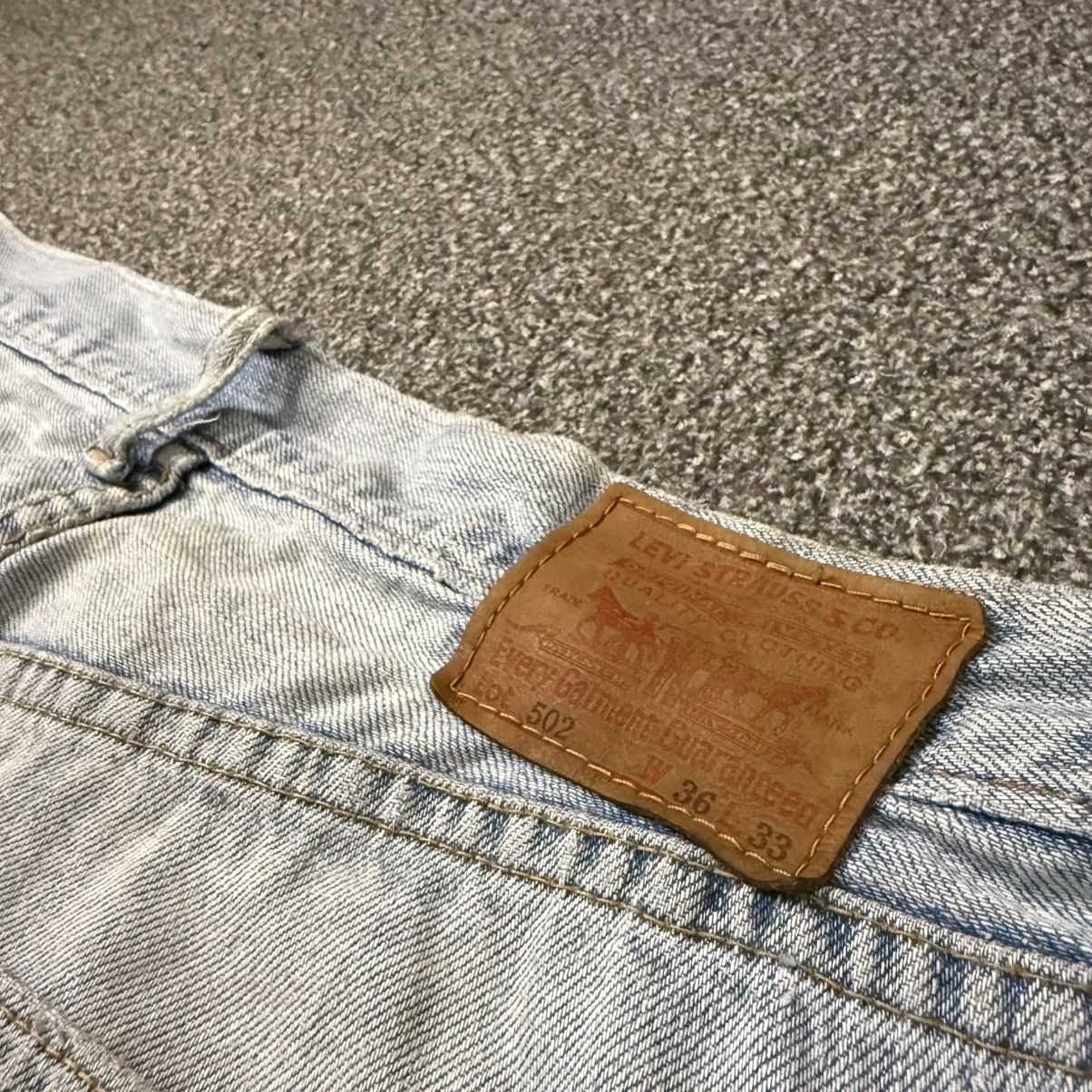 14th Addiction Vintage Destroyed Levis 502 Denim Sashiko Custom Grunge Jean Size US 36 / EU 52 - 8 Thumbnail
