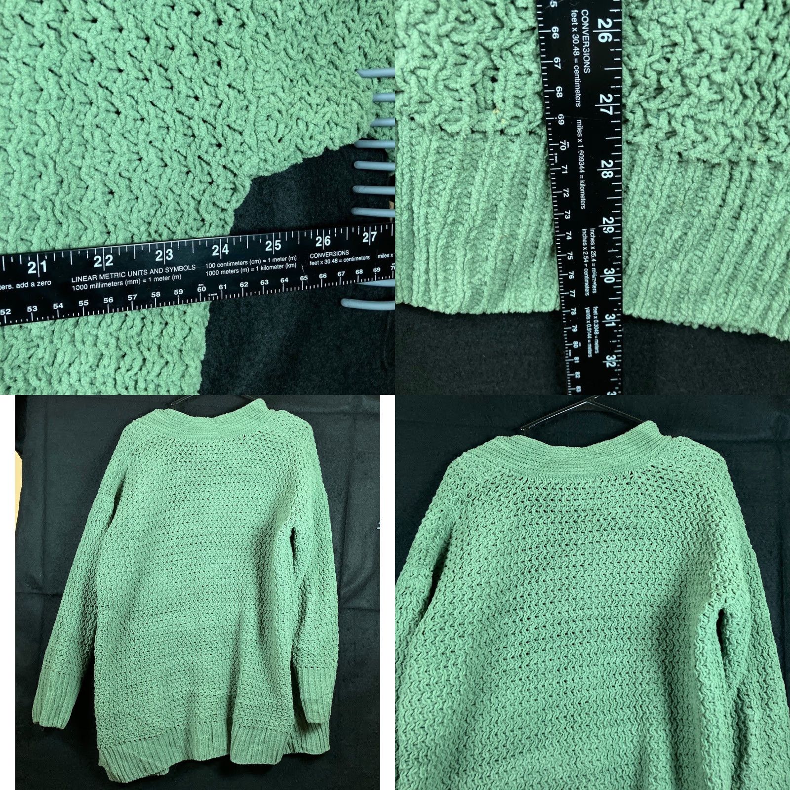 Vintage Sonoma Womens Sweater Green Knit Cardigan Open Front Large Size L / US 10 / IT 46 - 8 Thumbnail