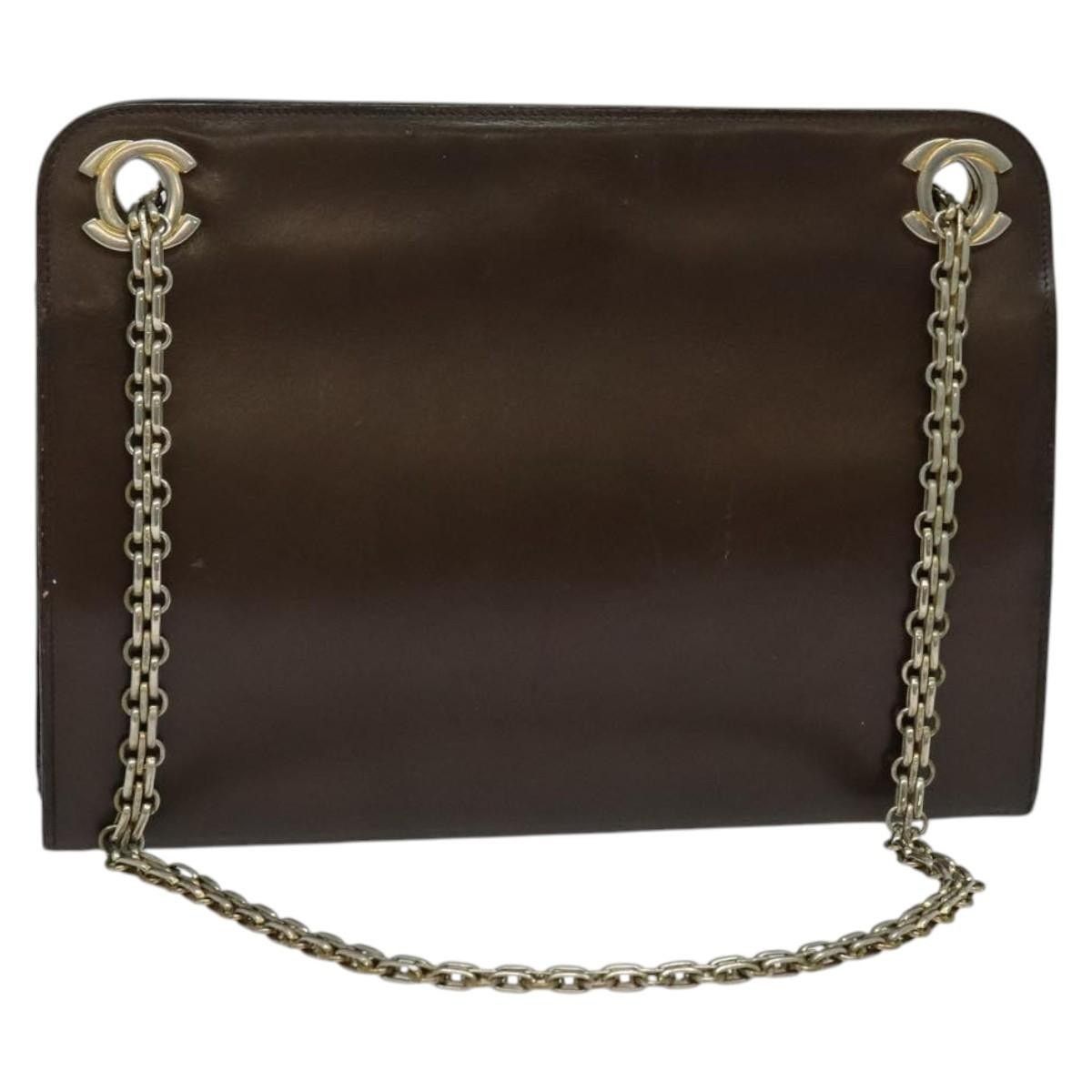 Chanel Chanel Chain Handbag Leather Brown Gold CC Size ONE SIZE - 1 Thumbnail