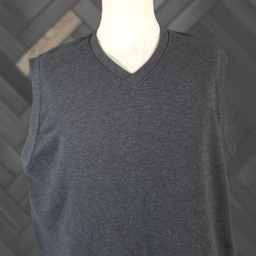 Bolle Golf Vest Men XL Dark Gray Charcoal Knit Sleeveless V-Neck Sweater Casual Workwear Outdoor All Seasons