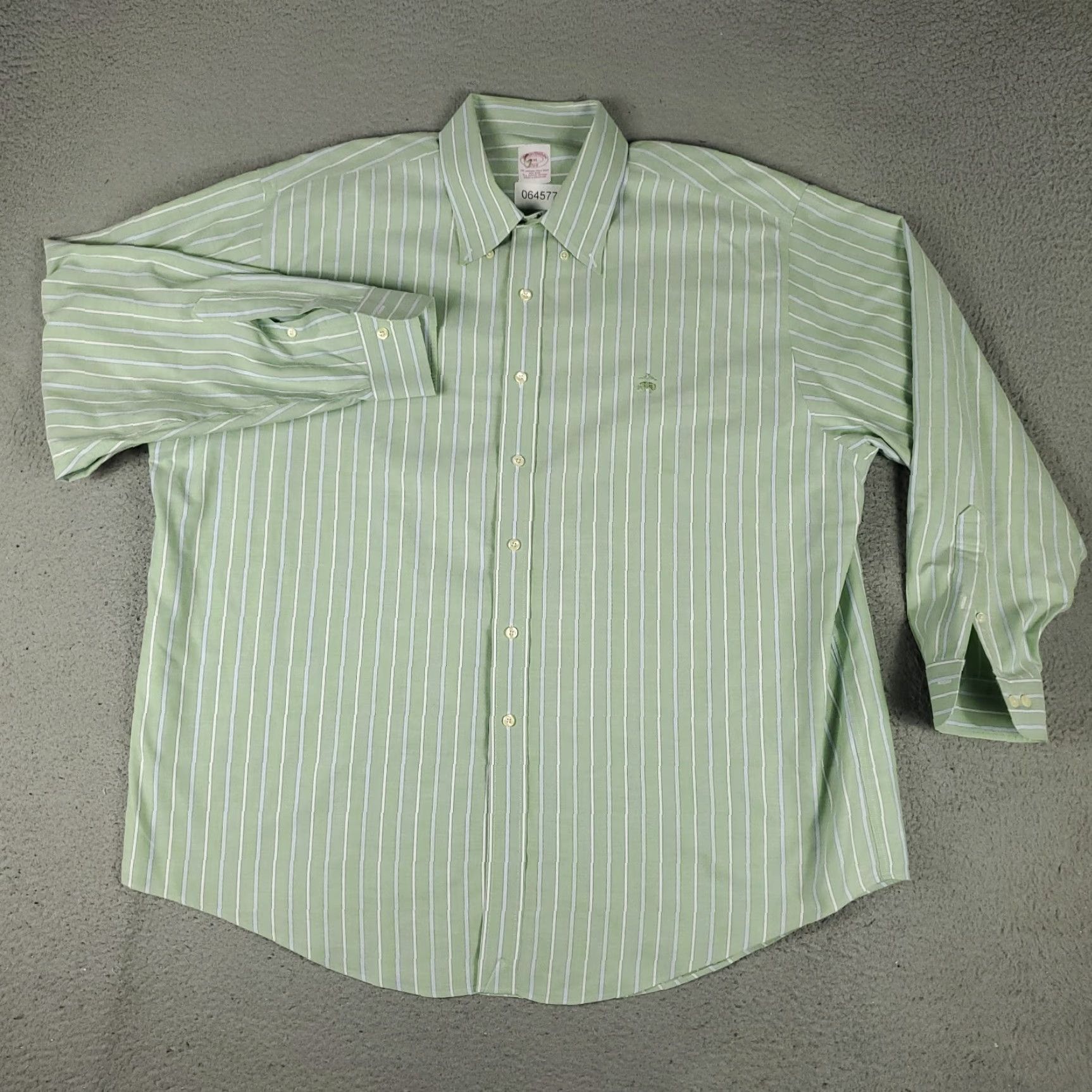 Brooks Brothers Brooks Brothers Shirt Mens 2XL Green Striped Button-Up Long Sleeve Collar Down Casual Business Formal Modern Preppy Men Size US XXL / EU 58 / 5 - 3 Thumbnail