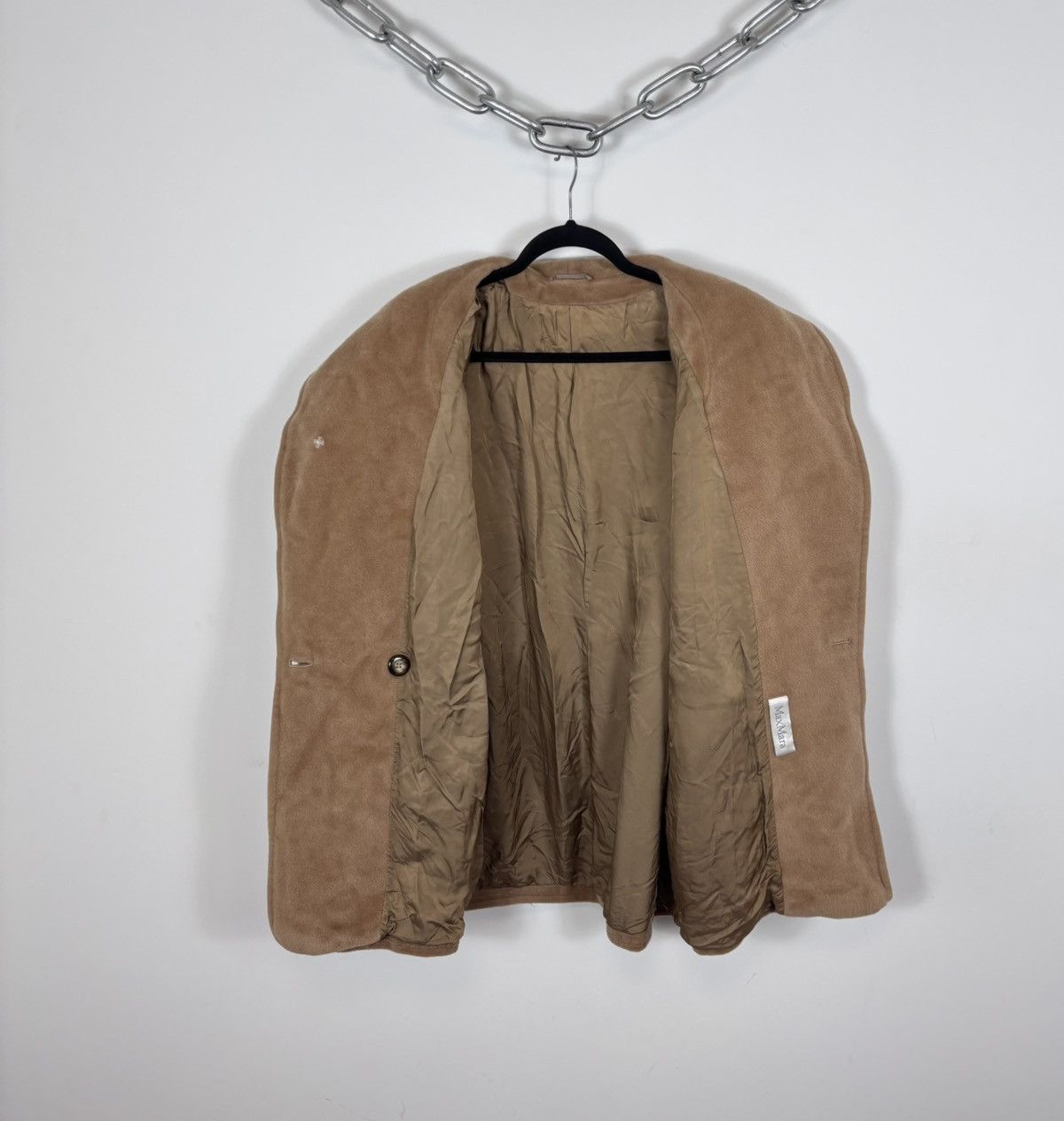 Max Mara Max Mara Women’s Camel Brown Wool Fur Oversized Icon Coat Size L / US 10 / IT 46 - 2 Thumbnail