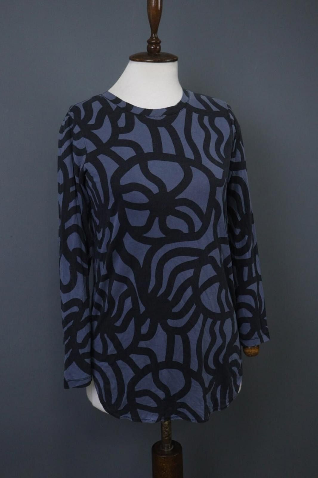 Marimekko Marimekko Blue Black Geometric Lyocell Blouse Top Size XS Size XS / US 0-2 / IT 36-38 - 6 Thumbnail