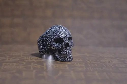 Jewelry Skull Dark Jewelry Rings Open Size Chrome Ring (Size 7-13) Size ONE SIZE - 2 Thumbnail