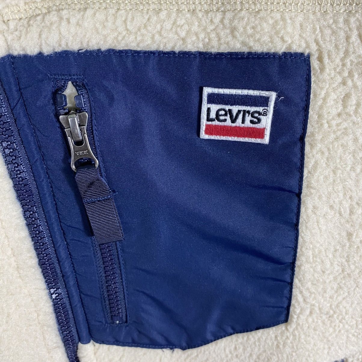 Levi's Levis Sherpa Fleece Zipper Jacket M Size Beige Colour Size US M / EU 48-50 / 2 - 7 Thumbnail