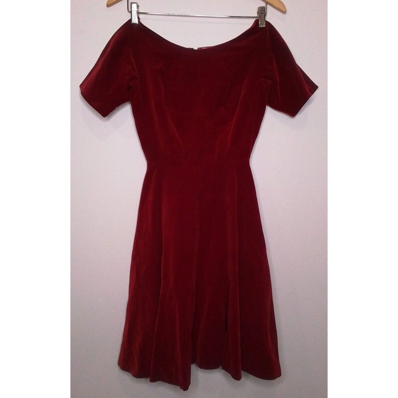 Other Anne Fogarty Vintage Dress Women's Red Velvet Size S / US 4 / IT 40 - 2 Thumbnail