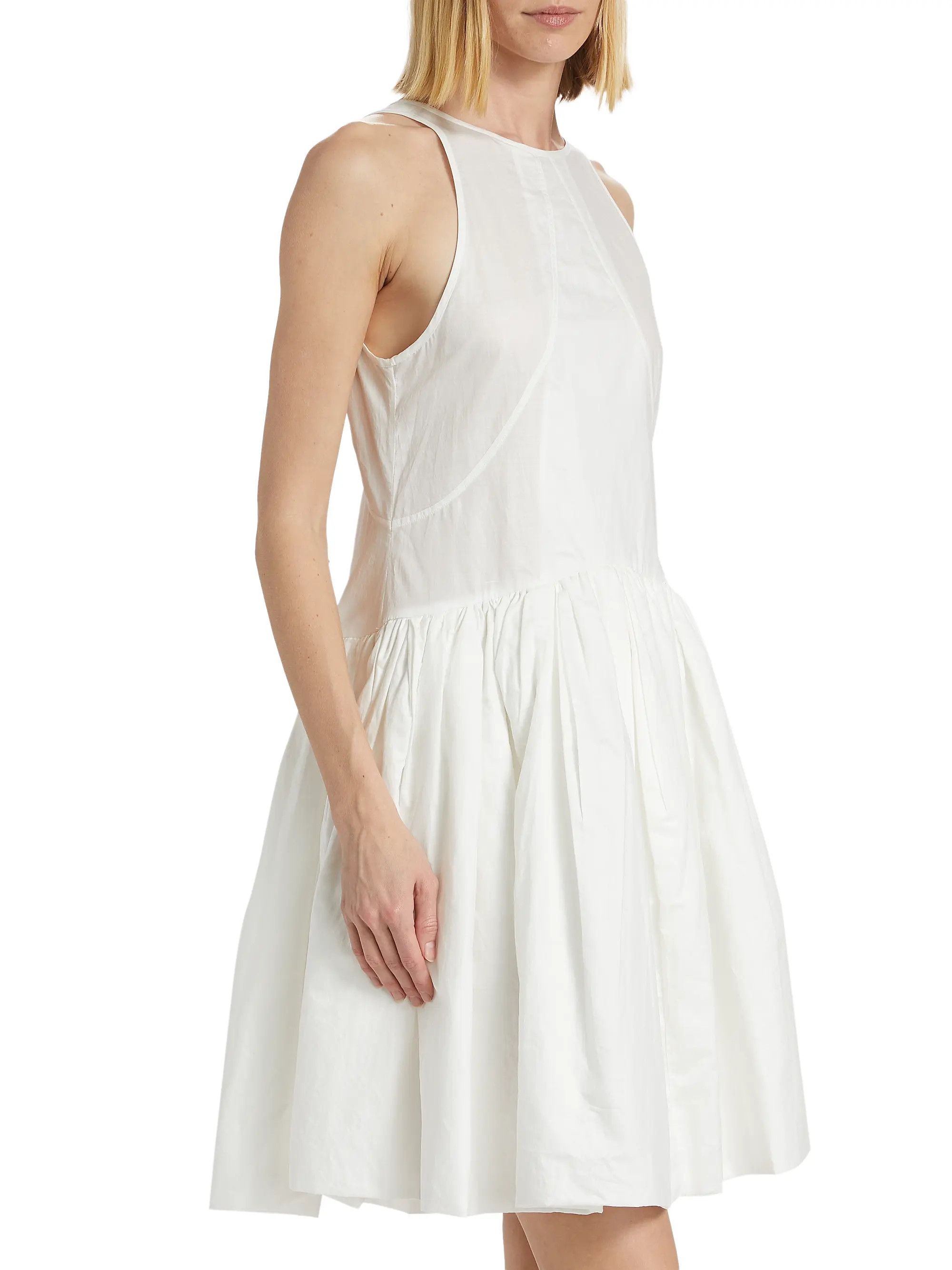 Jil Sander o1y0925 Sleeveless Mini Dress in White Size XS / US 0-2 / IT 36-38 - 3 Thumbnail