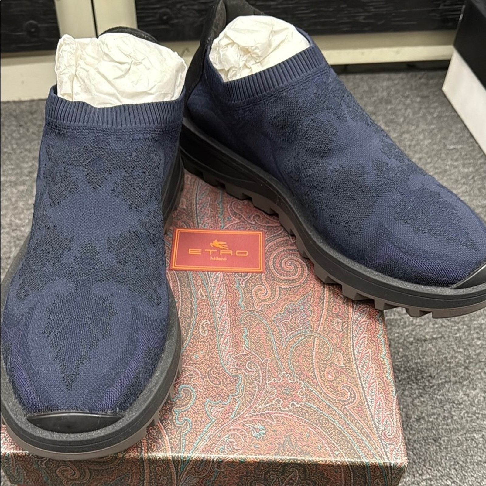 Etro NWT Etro Men's Blue Slip-On Shoes Size 43 US 10 Size US 10 / EU 43 - 1 Thumbnail