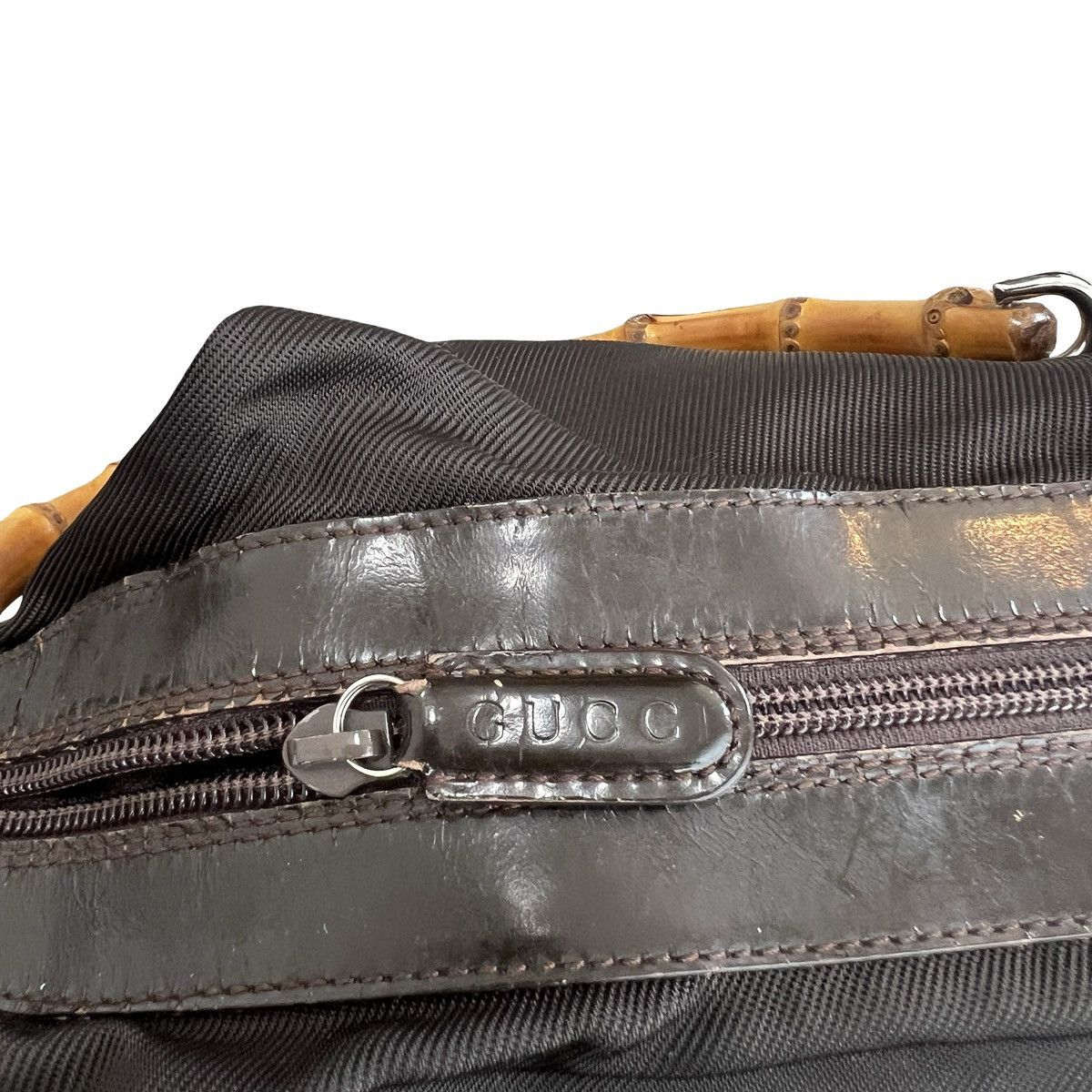 Gucci GUCCI Bamboo Nylon Leather One Shoulder Bag Size ONE SIZE - 3 Thumbnail