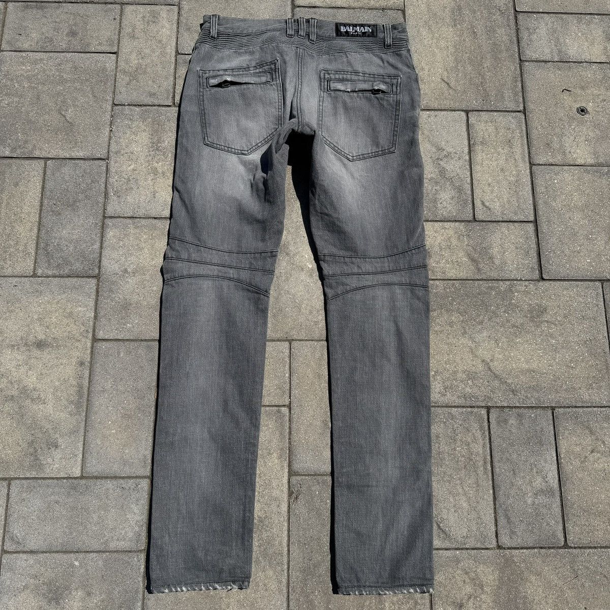 Balmain Balmain Grey Distressed Biker Denim Size US 32 / EU 48 - 3 Thumbnail
