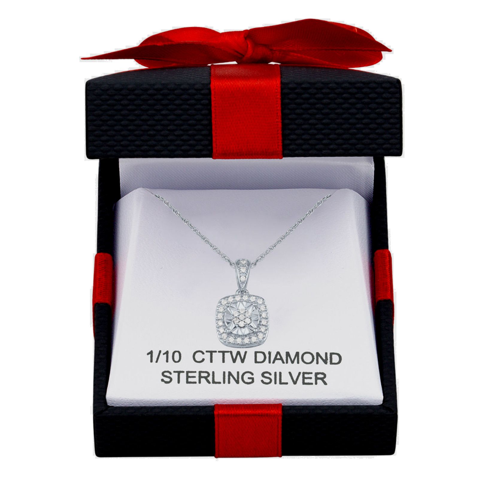 JCPenney Diamond 18" Sterling Pendant Necklace •1/10 CTTW NIB •44%OFF Size ONE SIZE - 1 Thumbnail