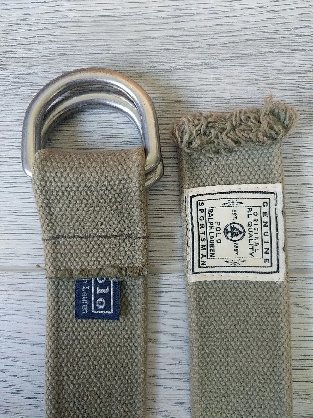 Polo Ralph Lauren Sportsman Polo Ralph Lauren Canvas Belt Olive Brass Buckle Size 46 - 2 Thumbnail